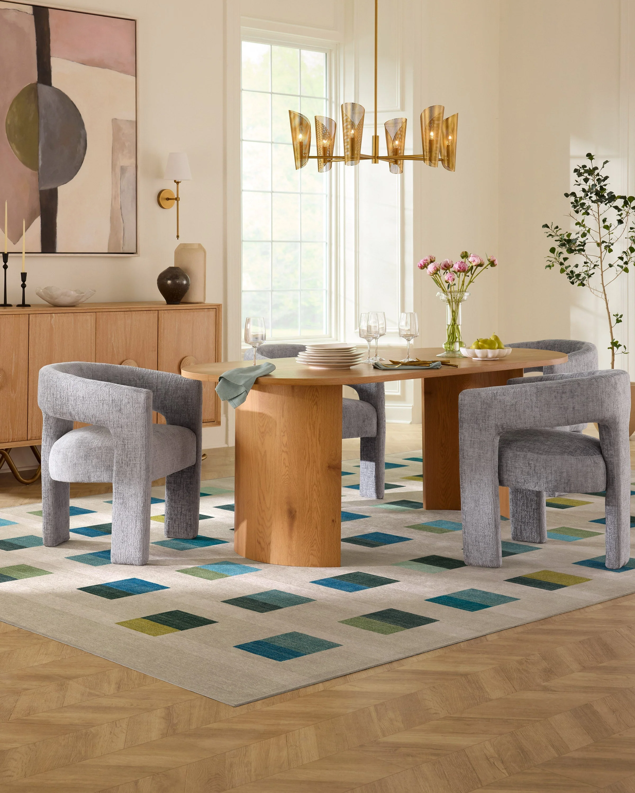 Pezzo Teal Flatwoven Rug - Image 5