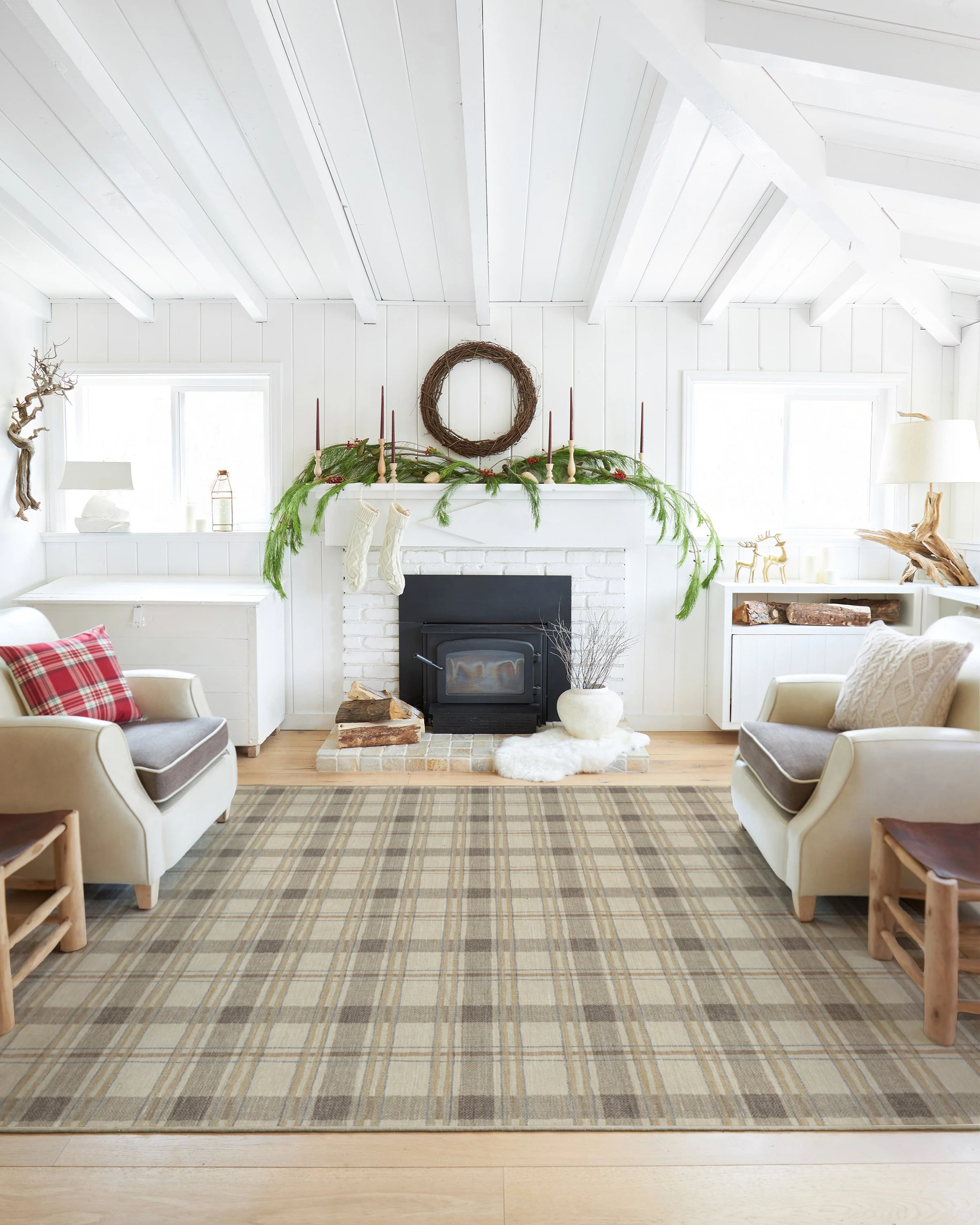 Piper Plaid Neutral Flatwoven Rug - Image 7