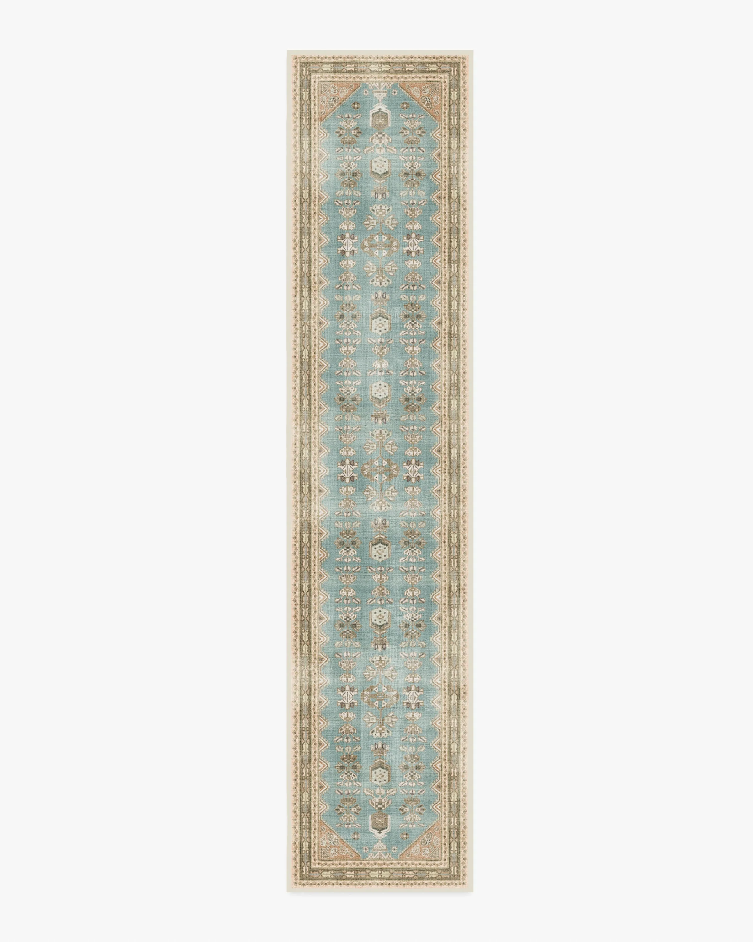 Pradera Blue & Terracotta Flatwoven Rug - Image 10