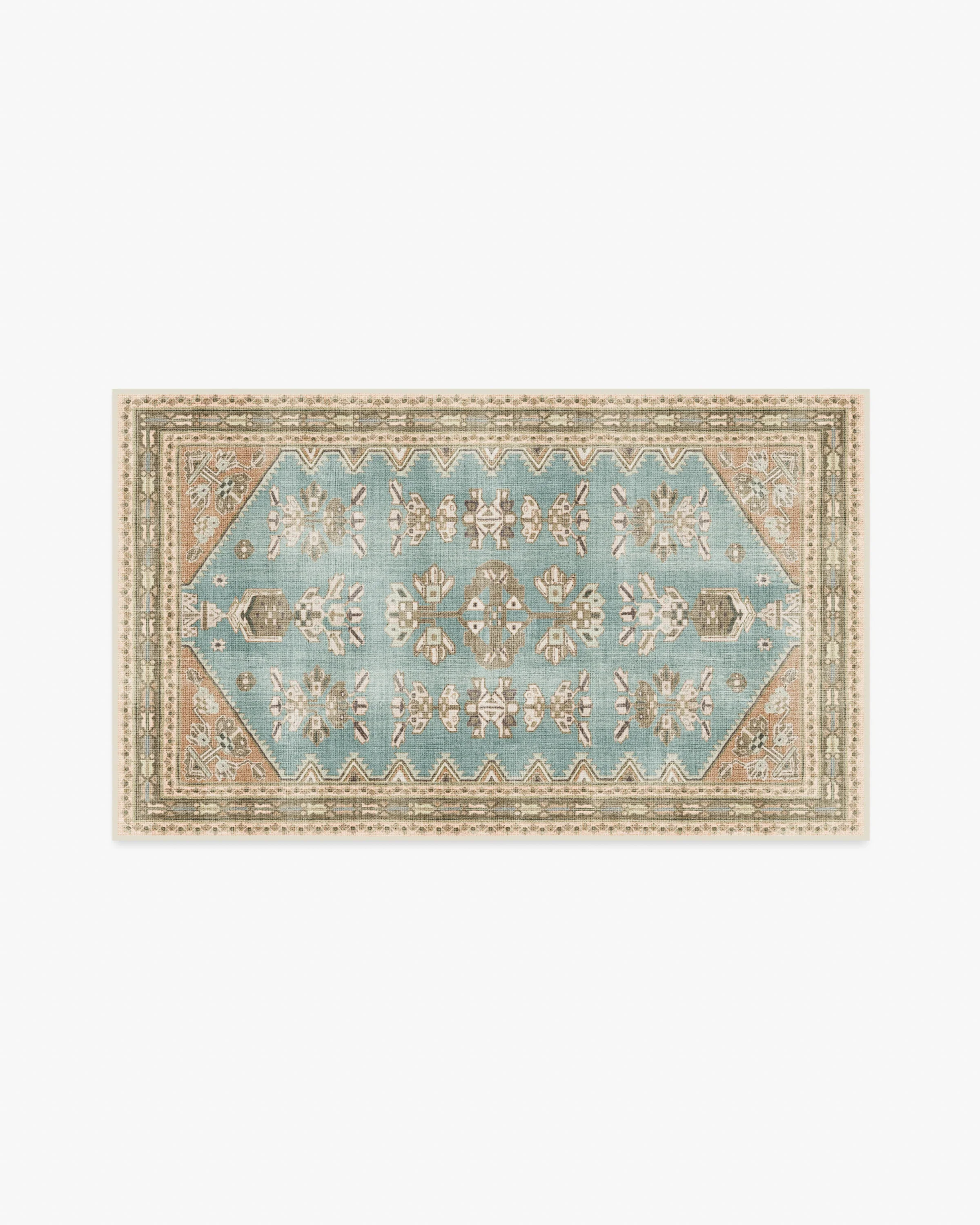 Pradera Blue & Terracotta Flatwoven Rug - Image 11