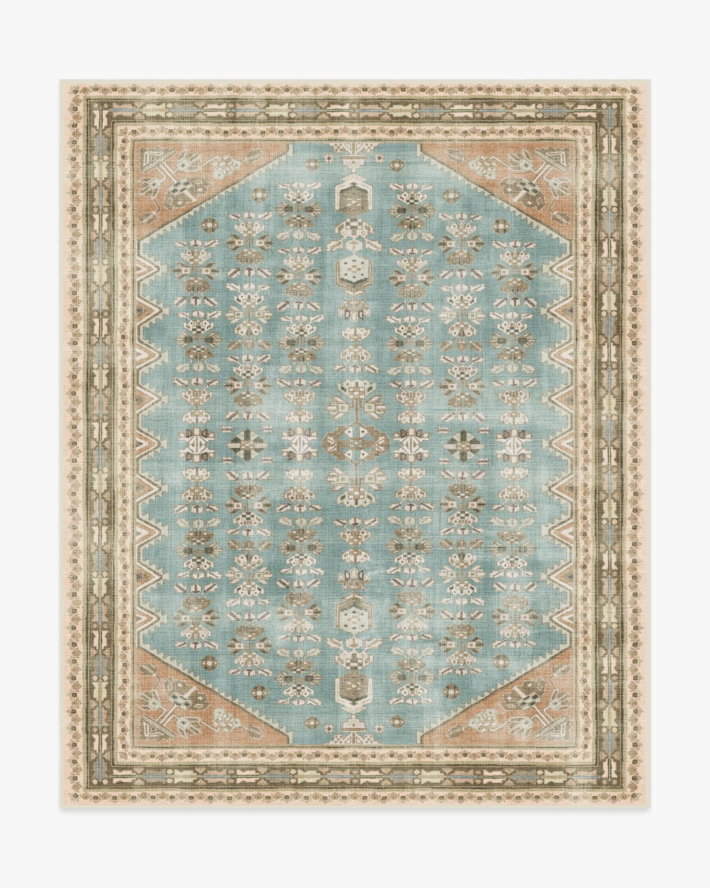 Pradera Blue & Terracotta Flatwoven Rug - Image 14