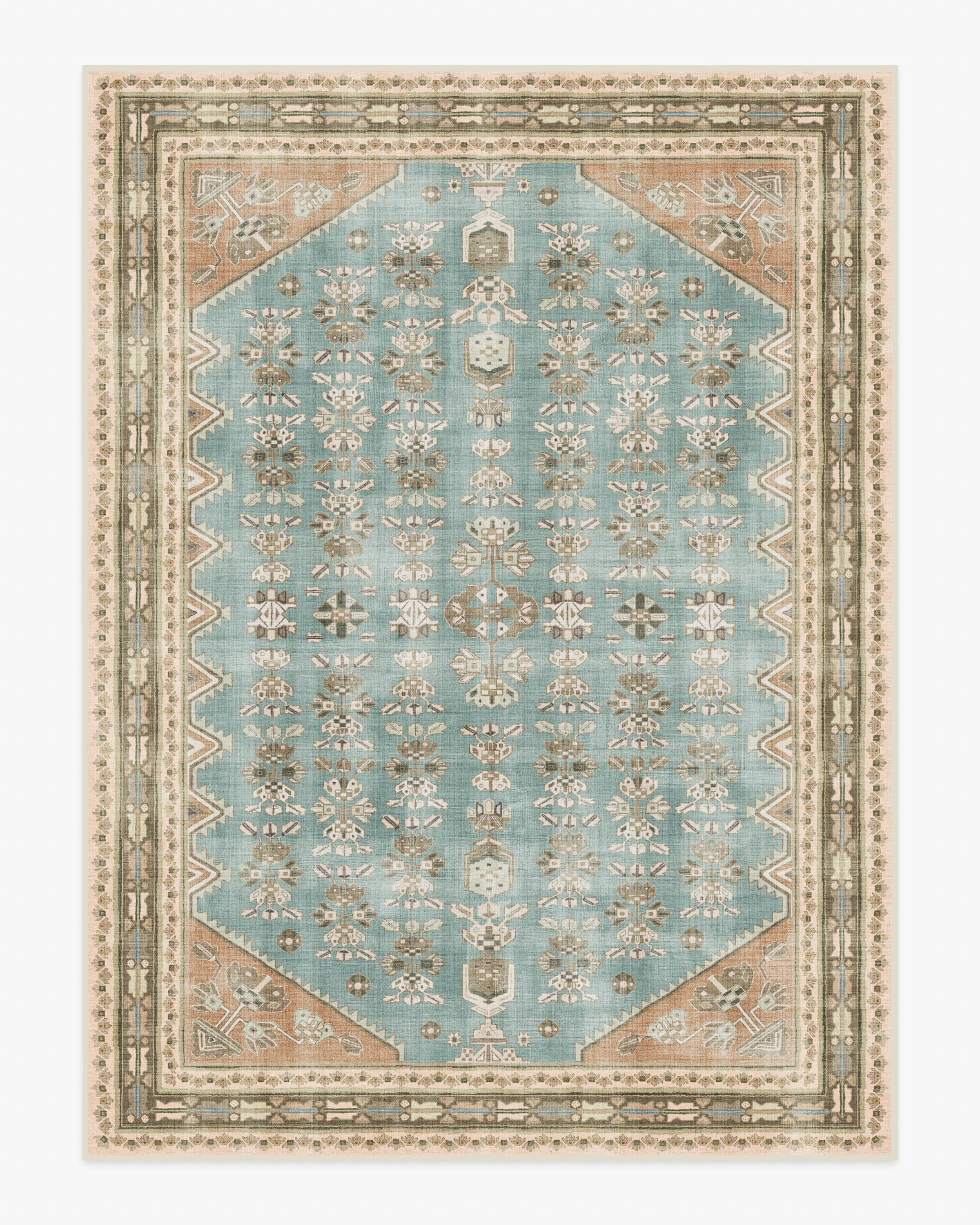 Pradera Blue & Terracotta Flatwoven Rug - Image 15