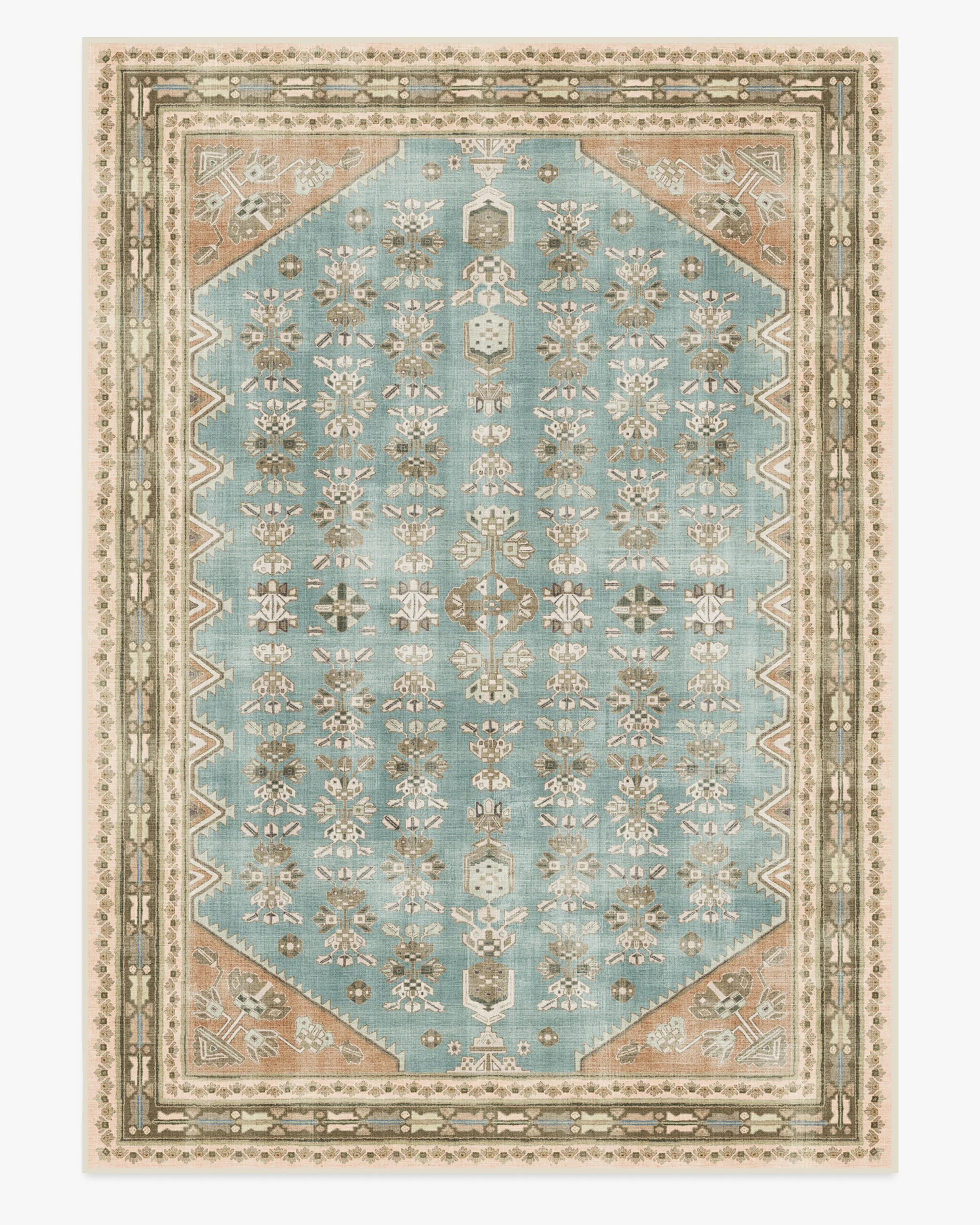 Pradera Blue & Terracotta Flatwoven Rug - Image 16
