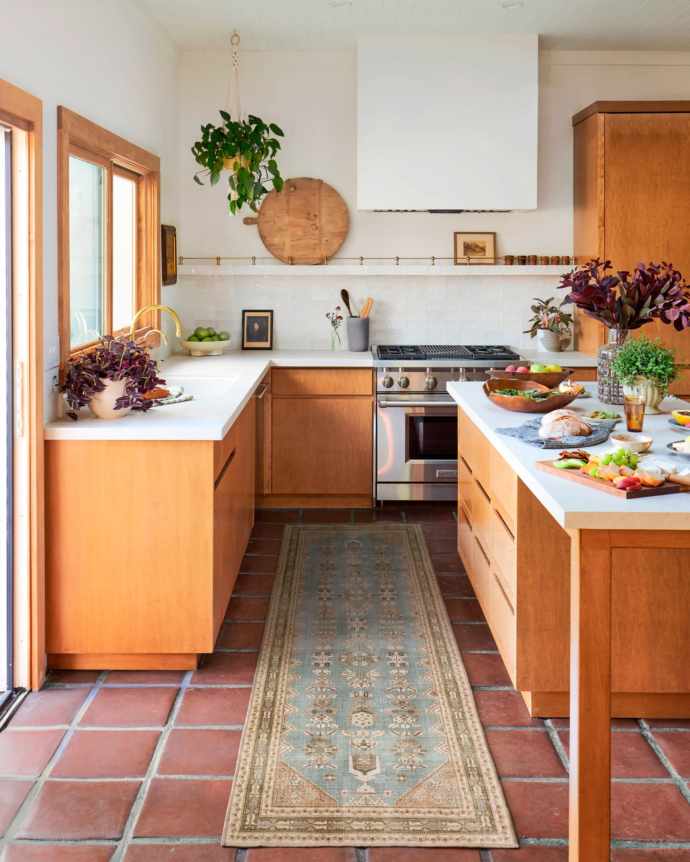 Pradera Blue & Terracotta Flatwoven Rug - Image 4