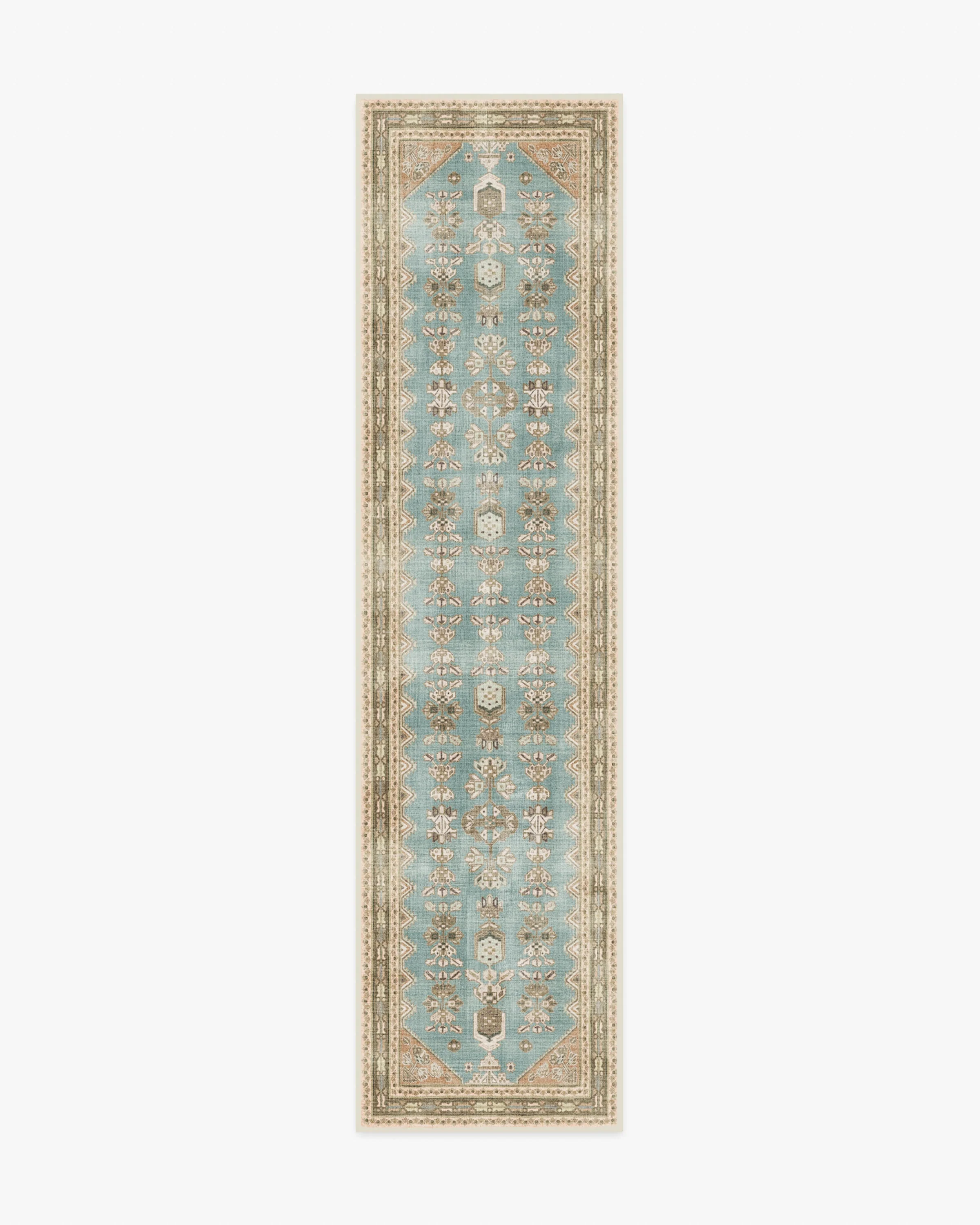 Pradera Blue & Terracotta Flatwoven Rug - Image 9