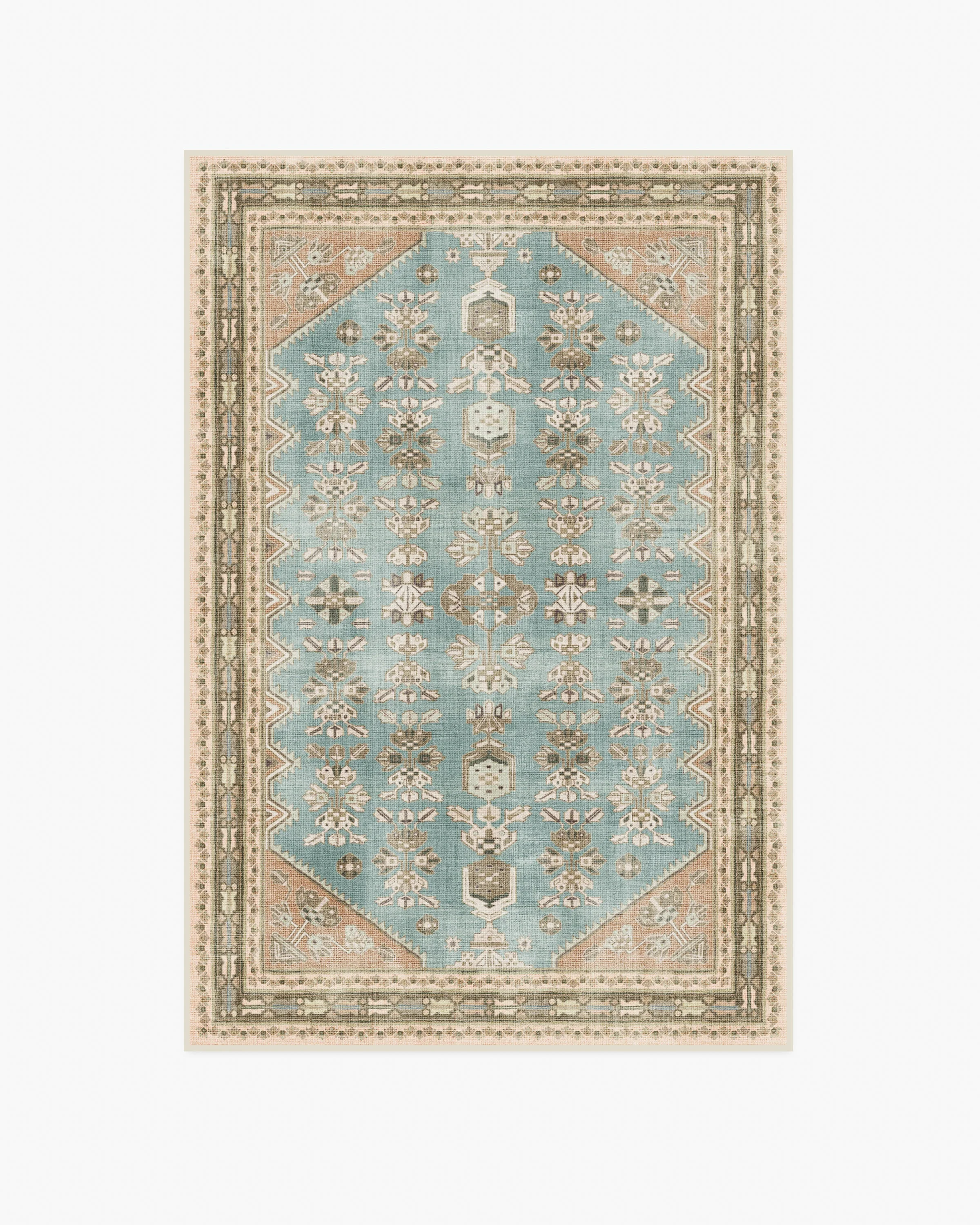 Pradera Blue & Terracotta Rug - Image 11
