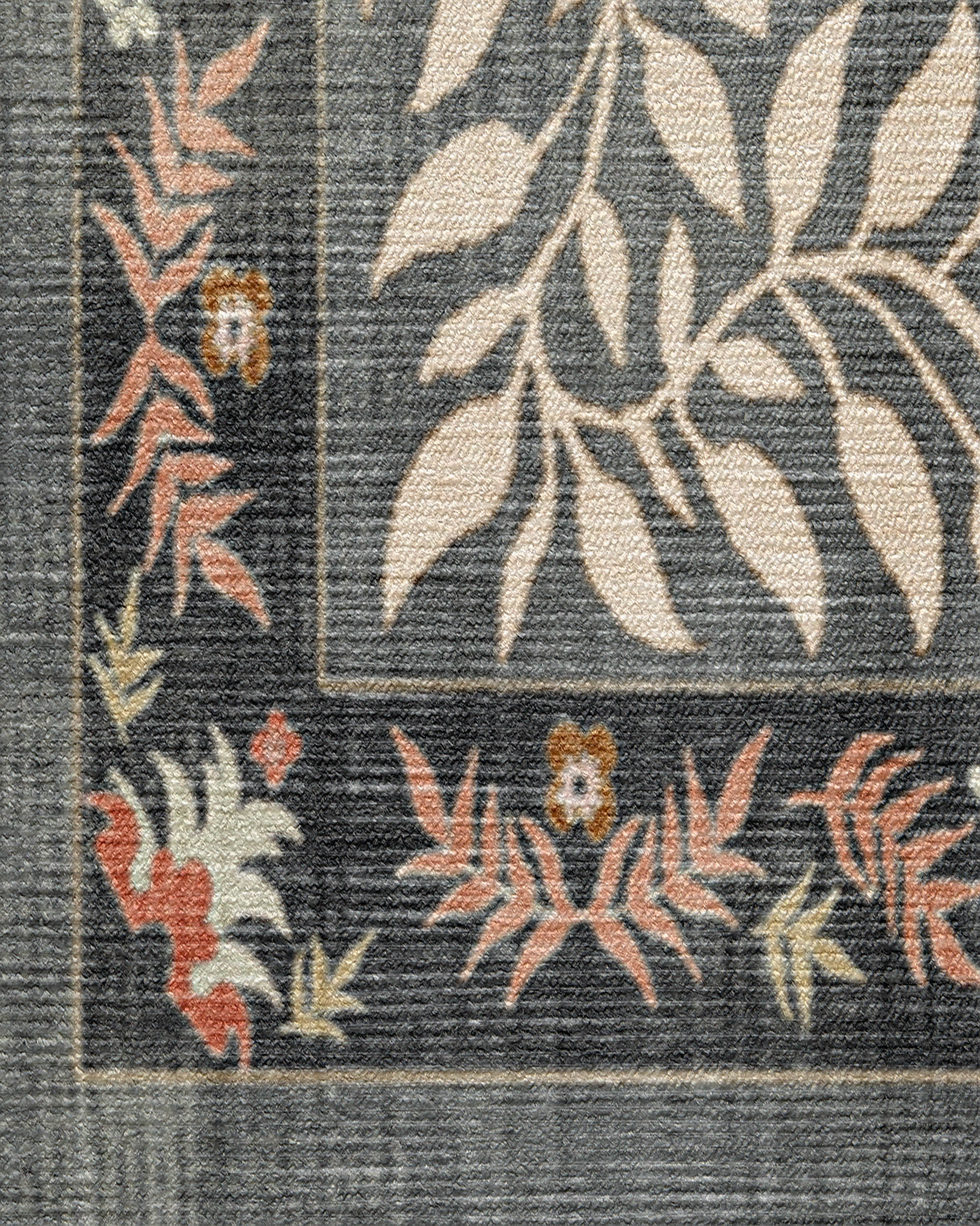 Provence Grey & Coral Rug - Image 2