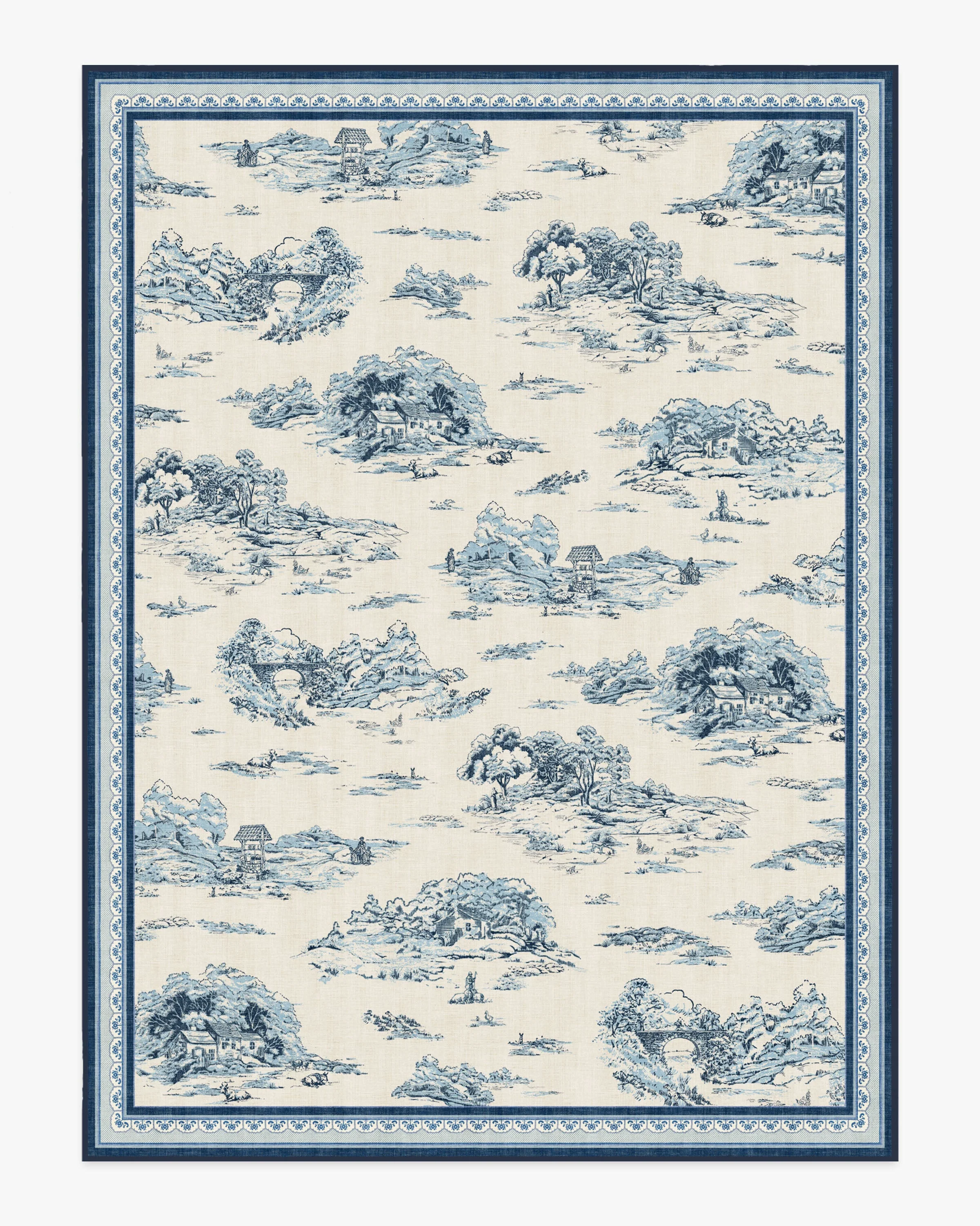 Provence Toile Delft Blue Flatwoven Rug - Image 17