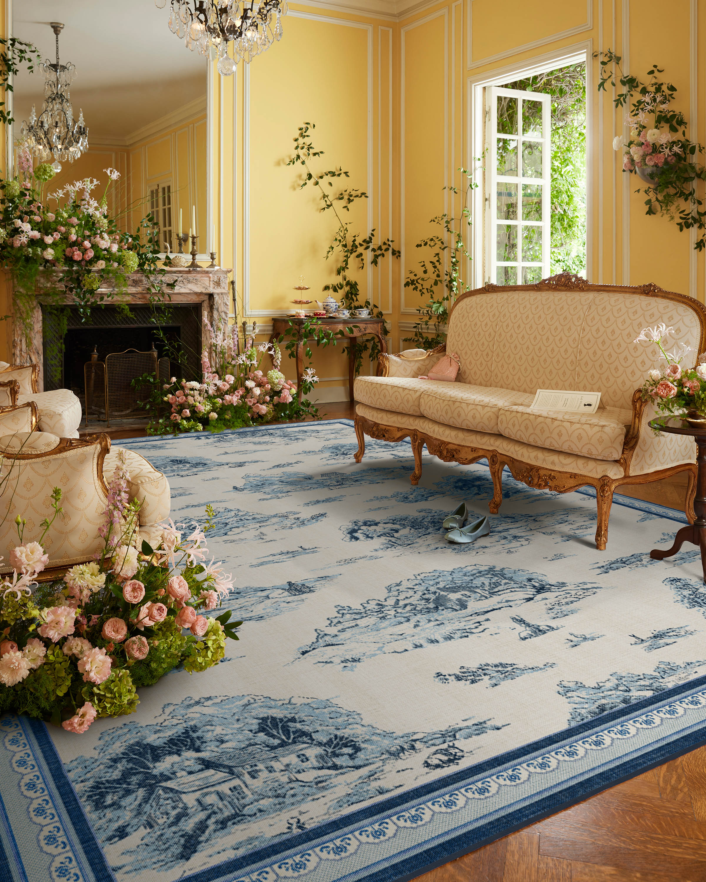 Provence Toile Delft Blue Flatwoven Rug - Image 8