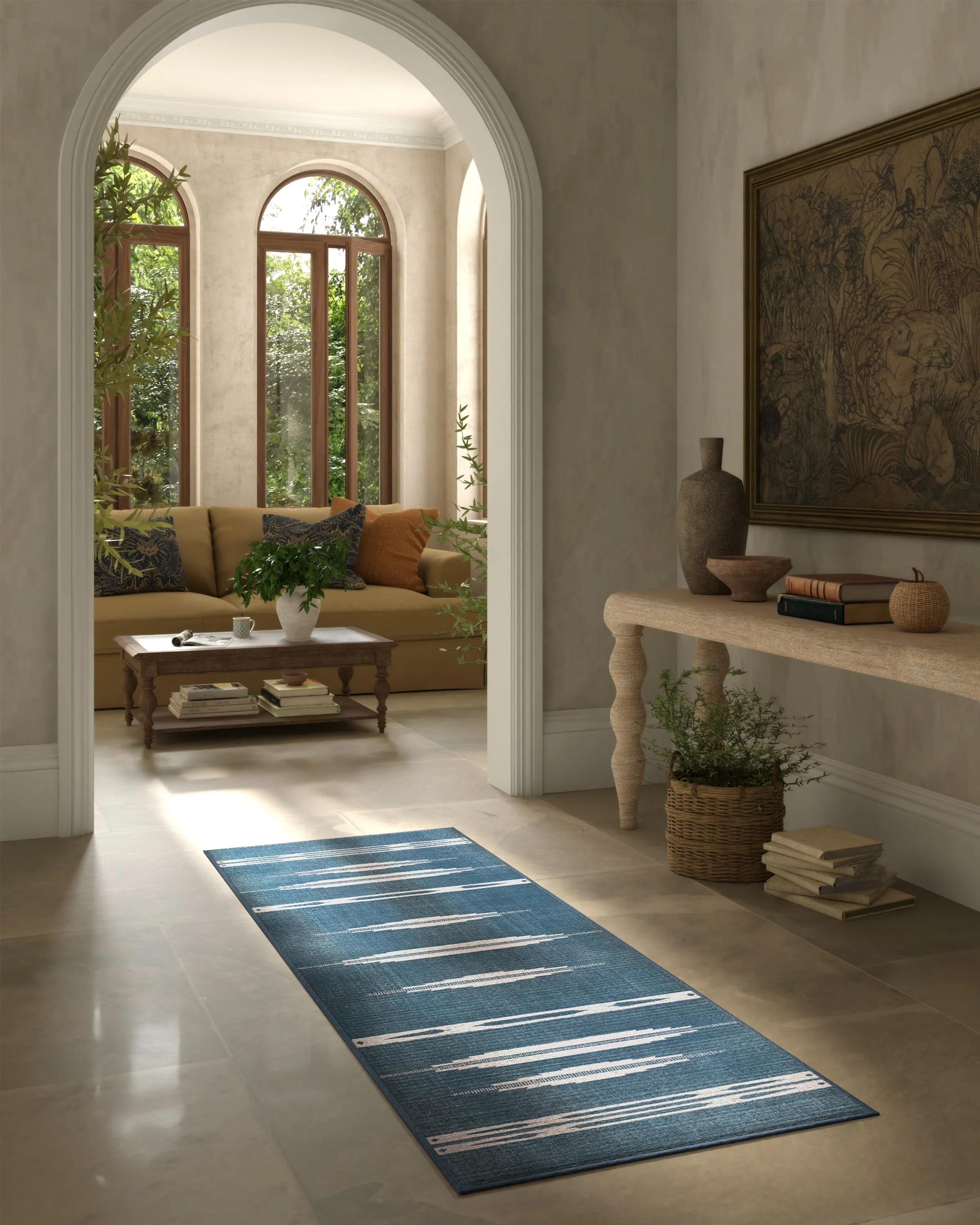 Raye Indigo & Ivory Flatwoven Rug - Image 4