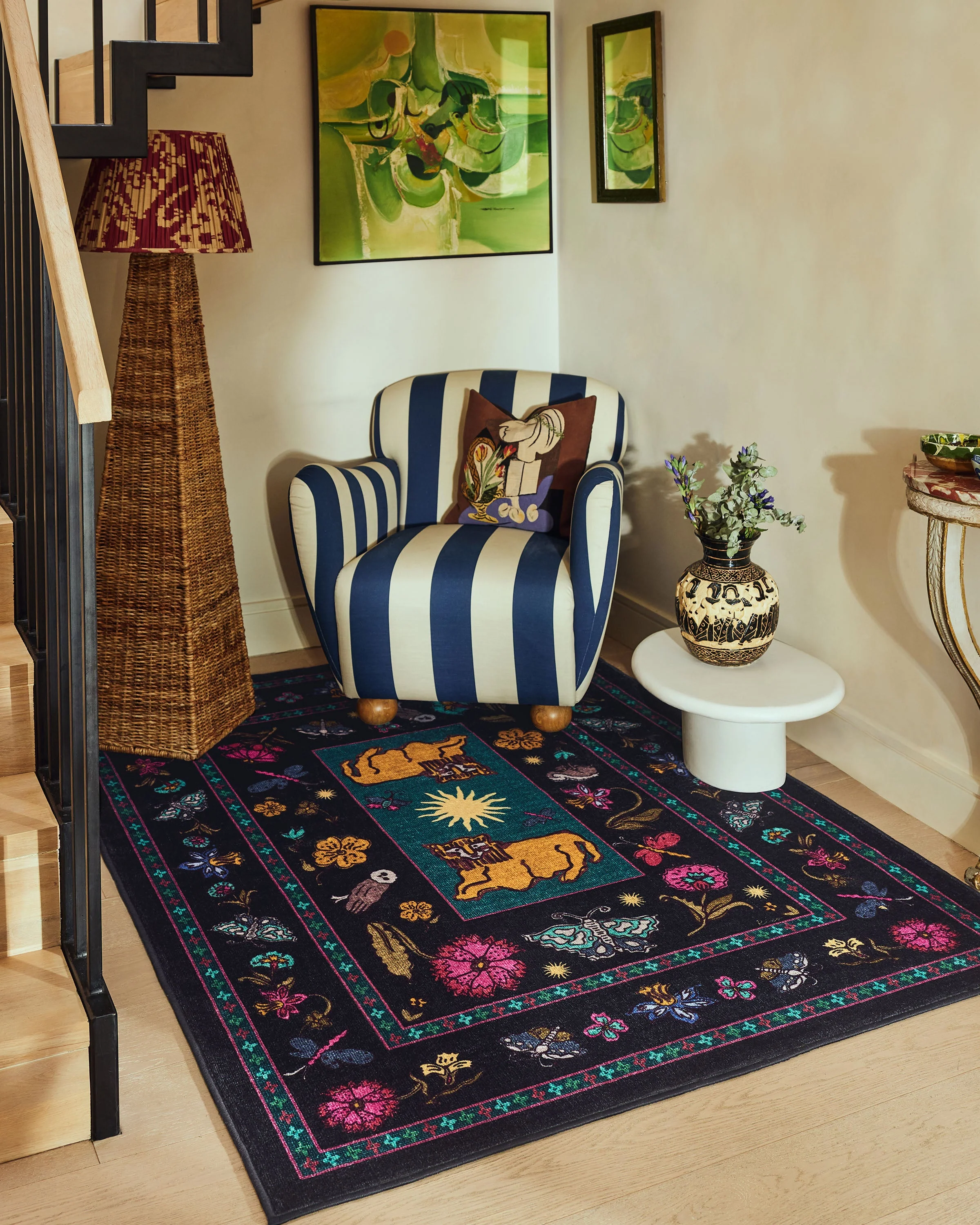 Lion’s Cub Charcoal Multicolor Rug by RIXO - Image 4