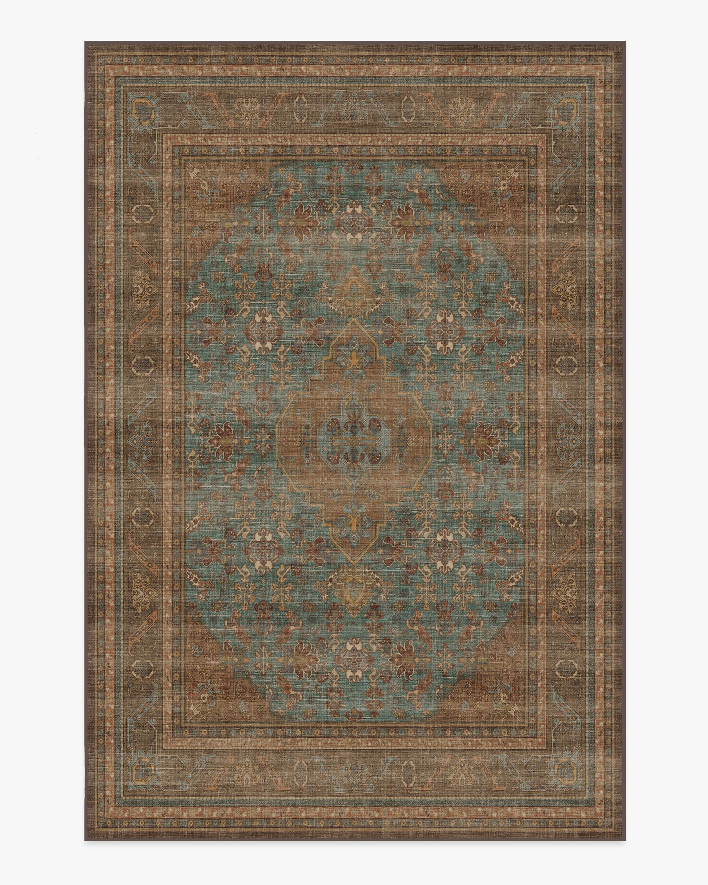 Rowan Teal Blue & Copper Flatwoven Rug - Image 15