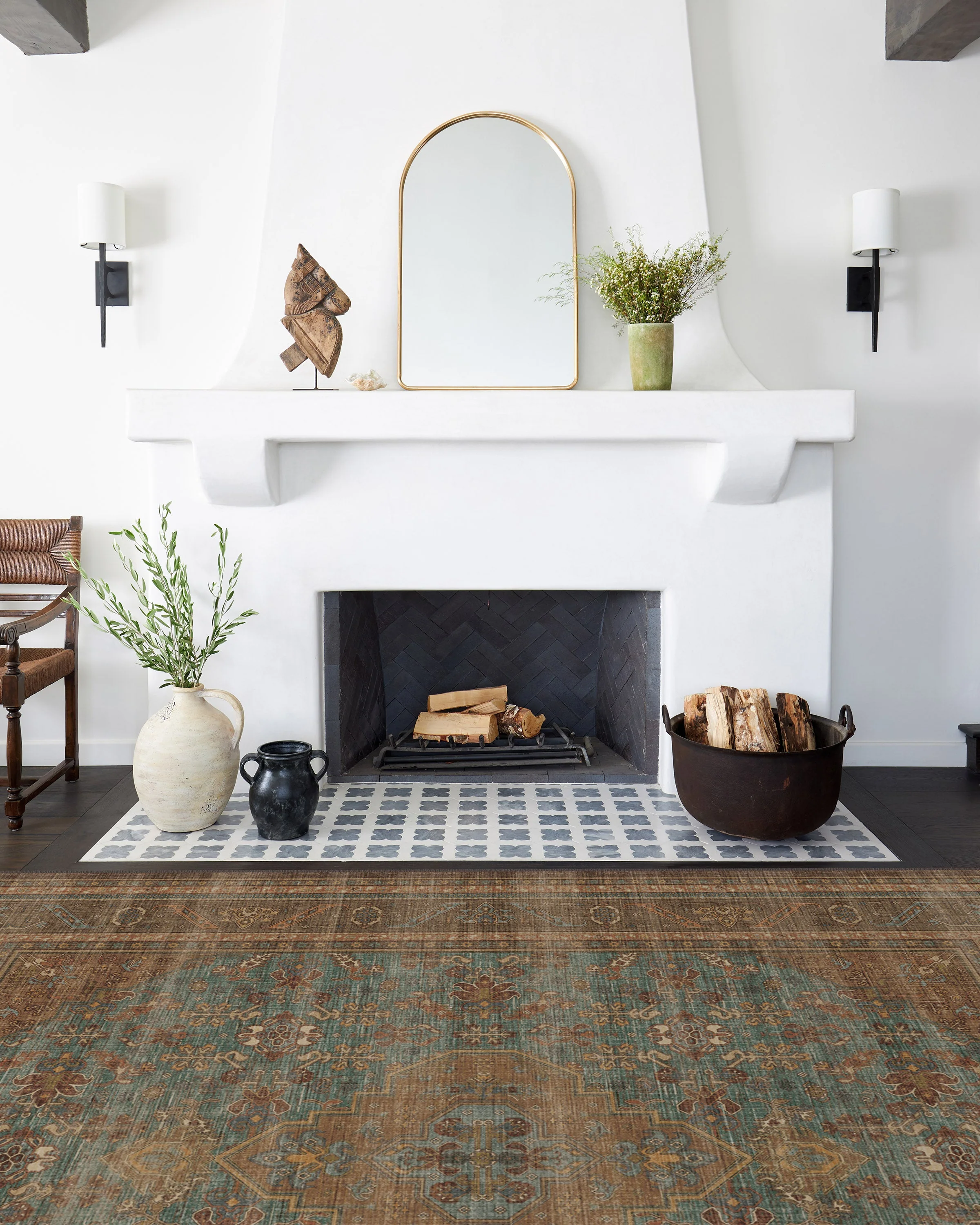 Rowan Teal Blue & Copper Flatwoven Rug - Image 8