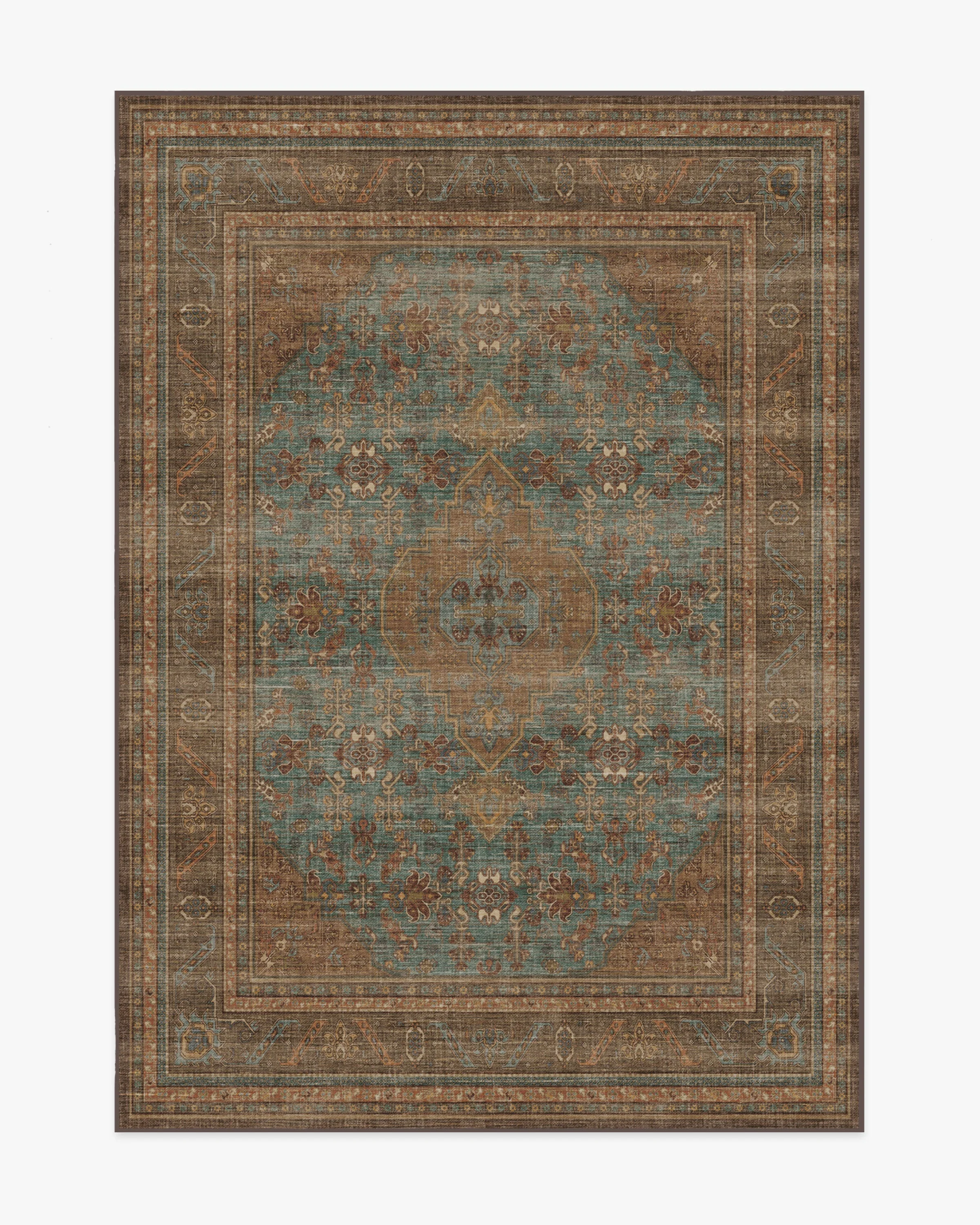 Rowan Teal Blue & Copper Rug