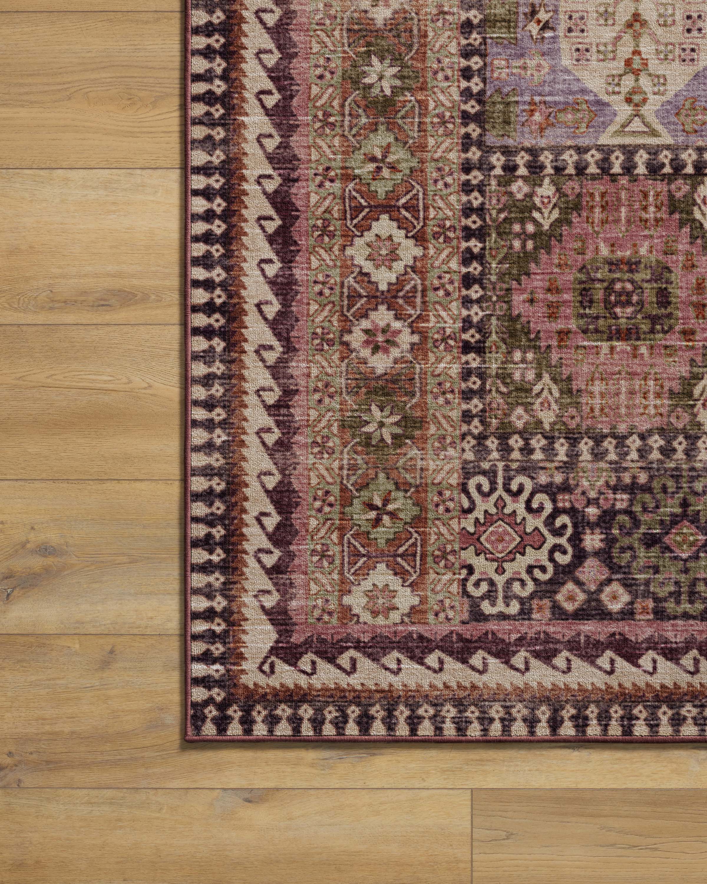 Rumi Mauve & Olive Flatwoven Rug - Image 4