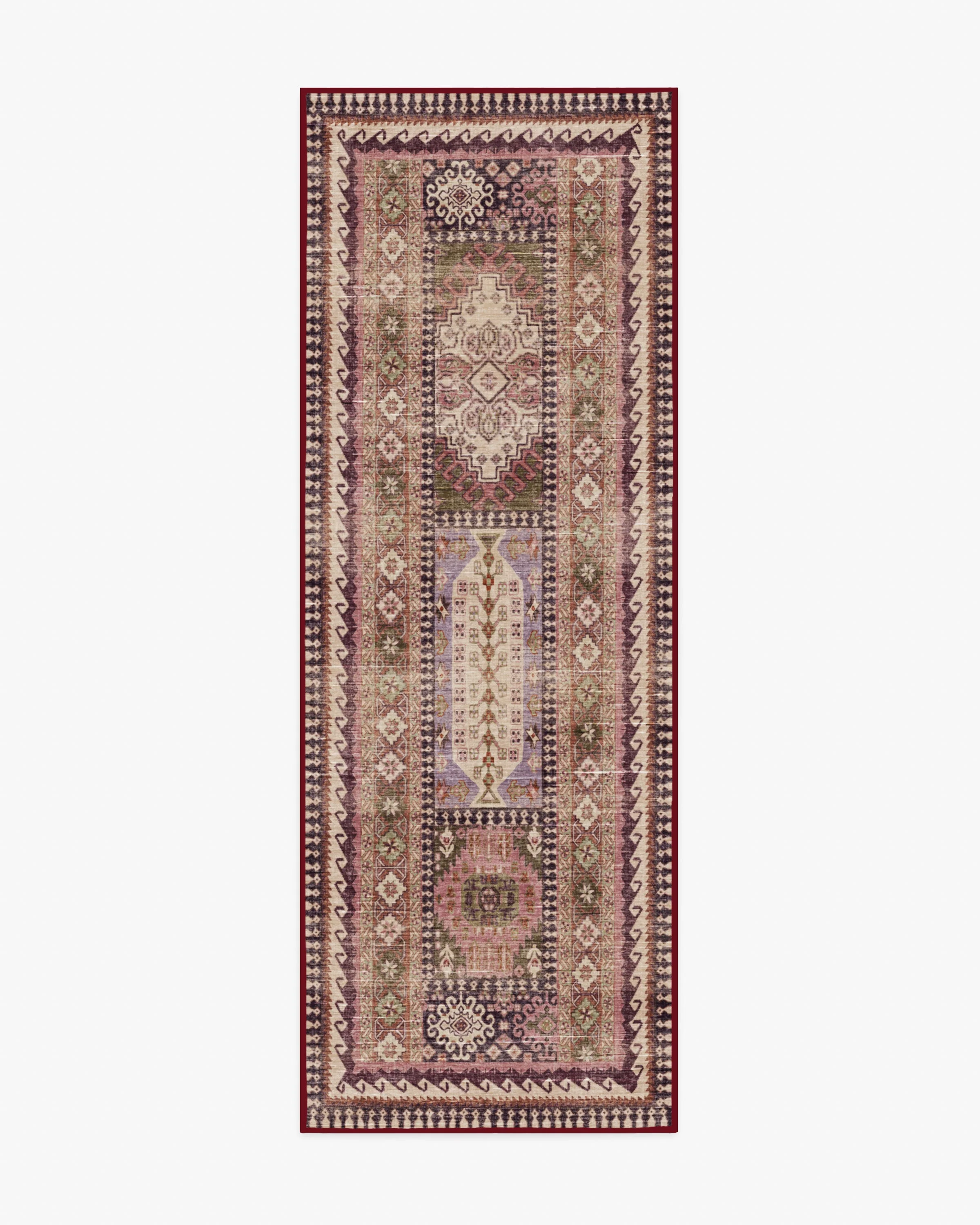Rumi Mauve & Olive Flatwoven Rug - Image 7