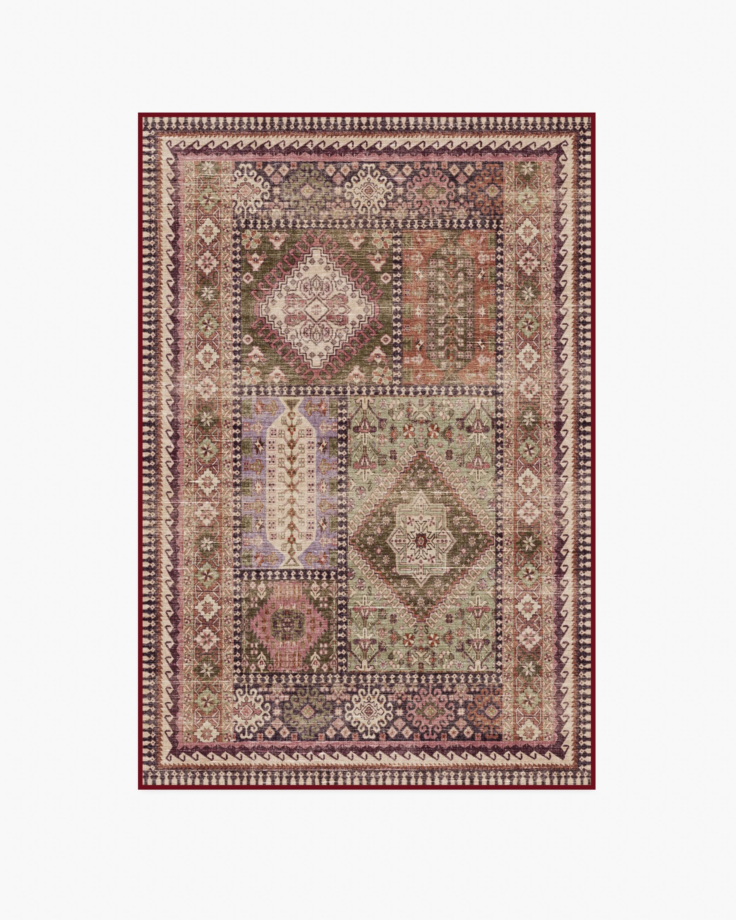 Rumi Mauve & Olive Flatwoven Rug - Image 9