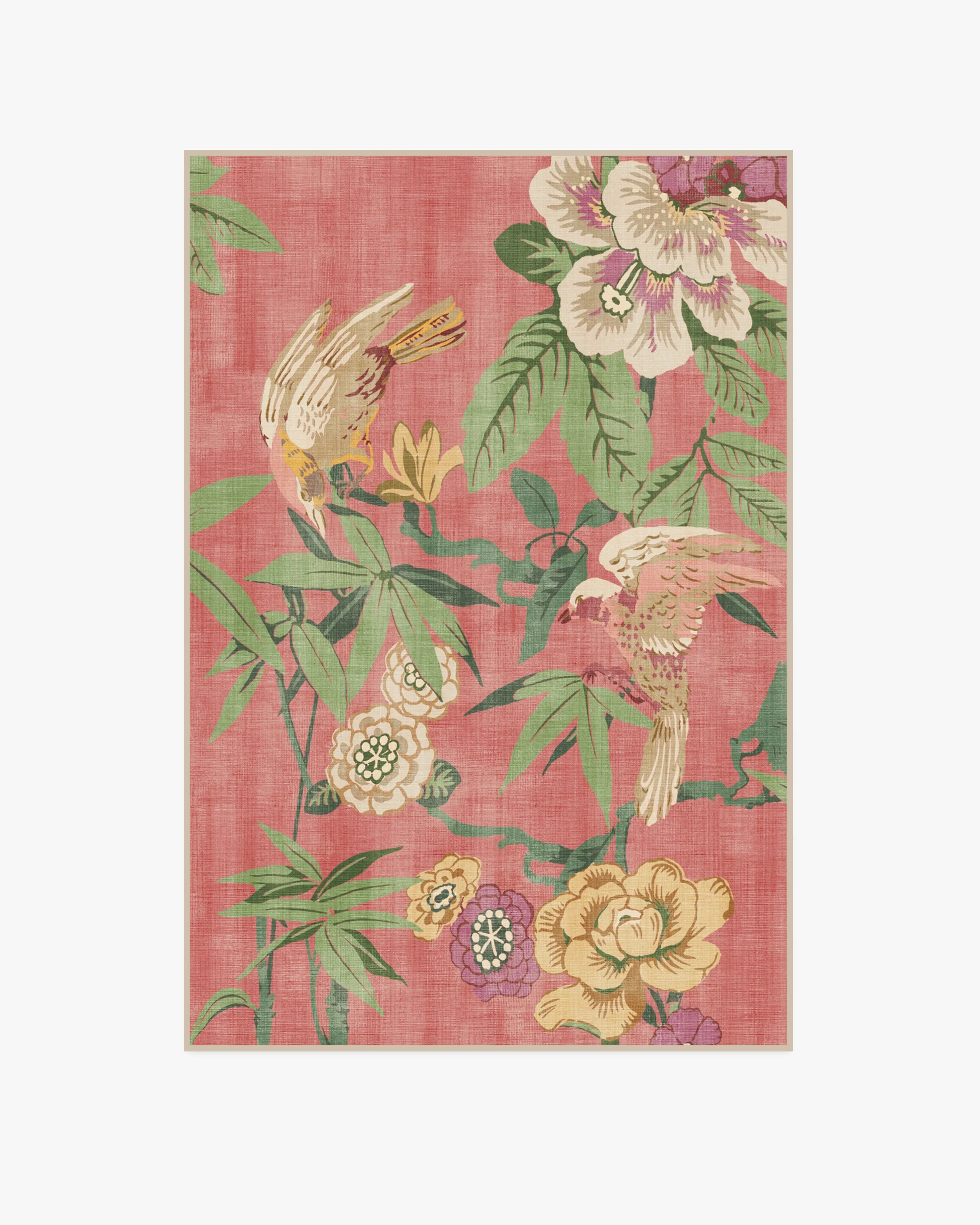 Bamboo & Bird Blossom Pink Flatwoven Rug by Sanderson - Image 14