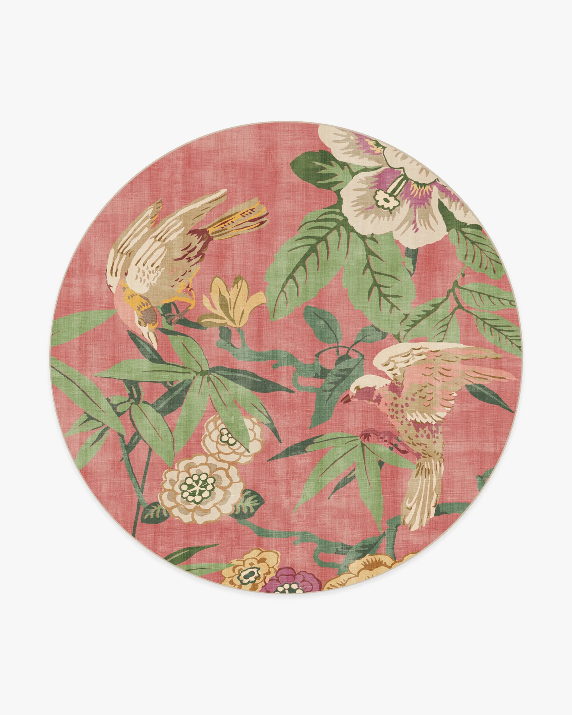 Bamboo & Bird Blossom Pink Flatwoven Rug by Sanderson - Image 20