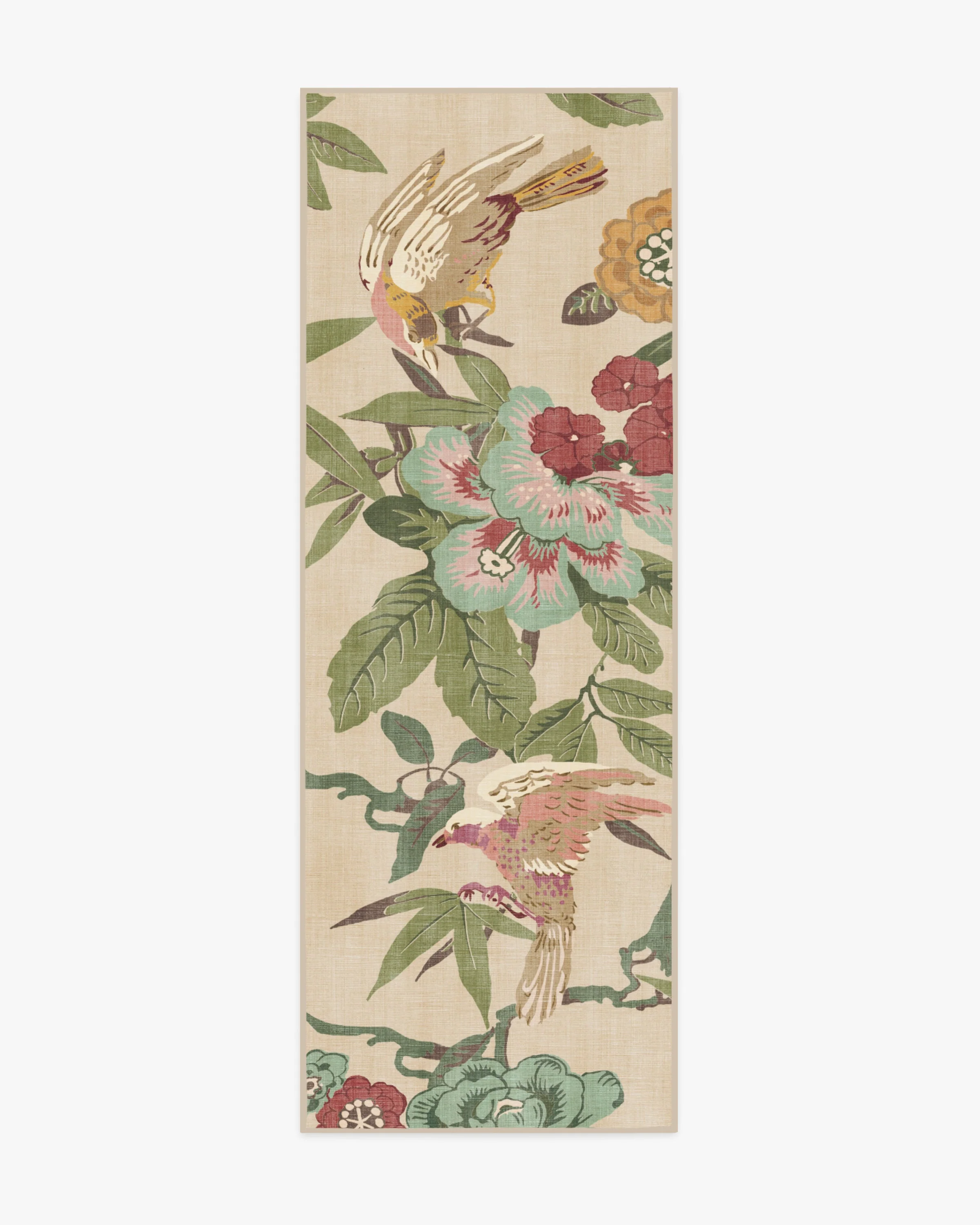 Bamboo & Bird Blush & Jade Flatwoven Rug by Sanderson - Image 10