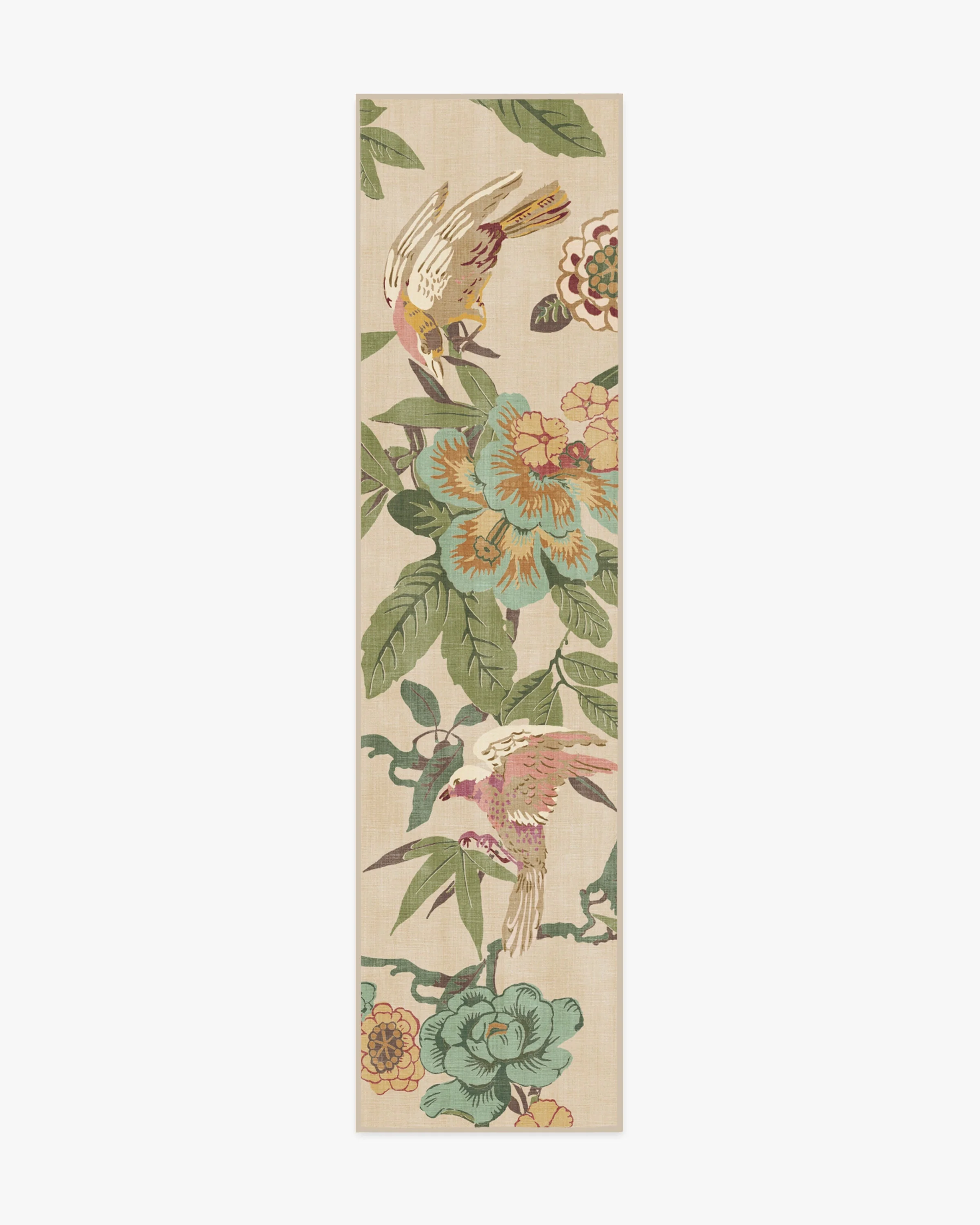 Bamboo & Bird Blush & Jade Rug by Sanderson - Image 4