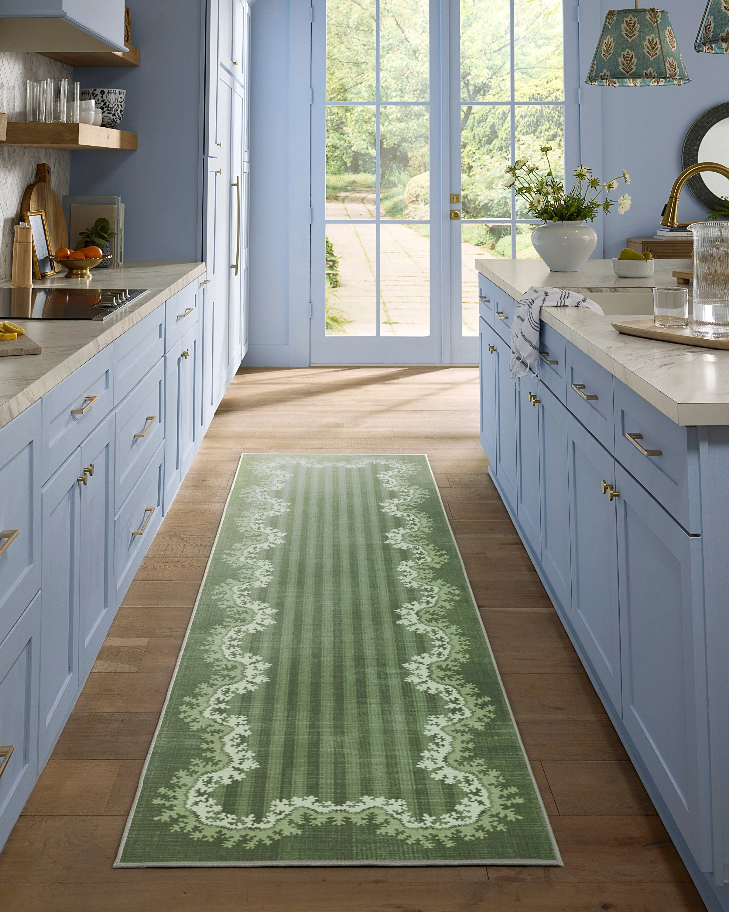 Oxbow Botanical Green Flatwoven Rug by Sanderson - Image 4