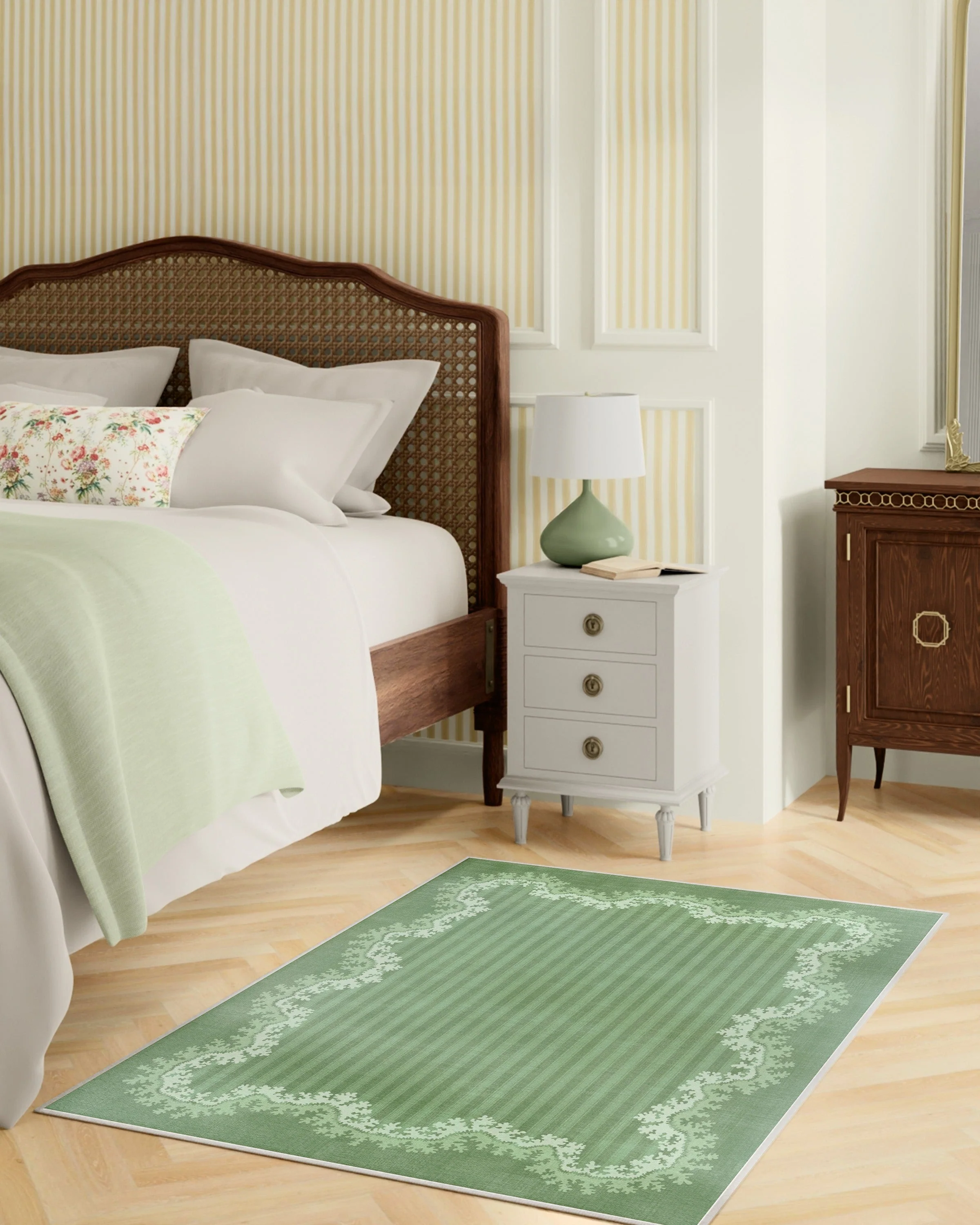 Oxbow Botanical Green Flatwoven Rug by Sanderson - Image 6