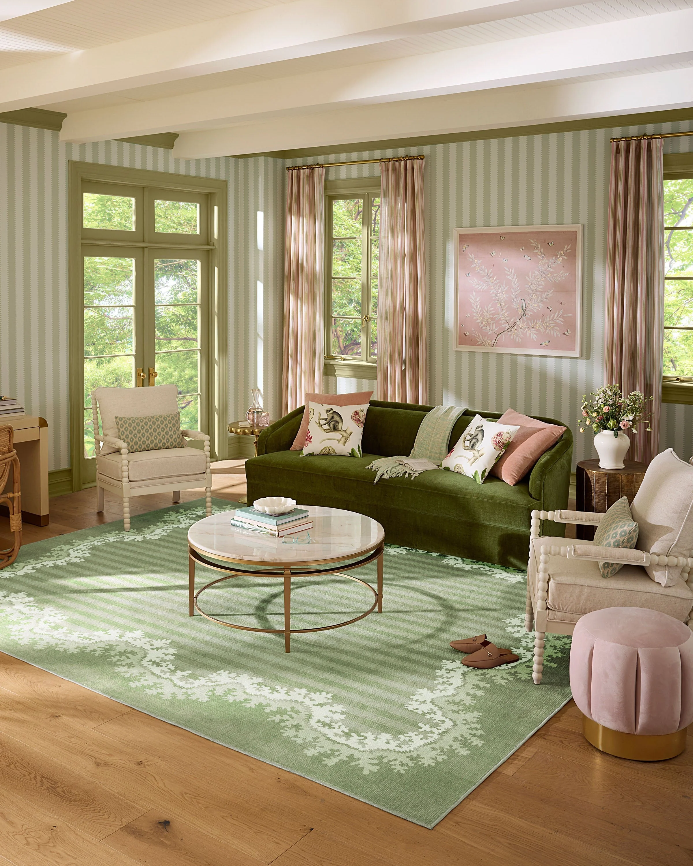 Oxbow Botanical Green Rug by Sanderson - Image 21