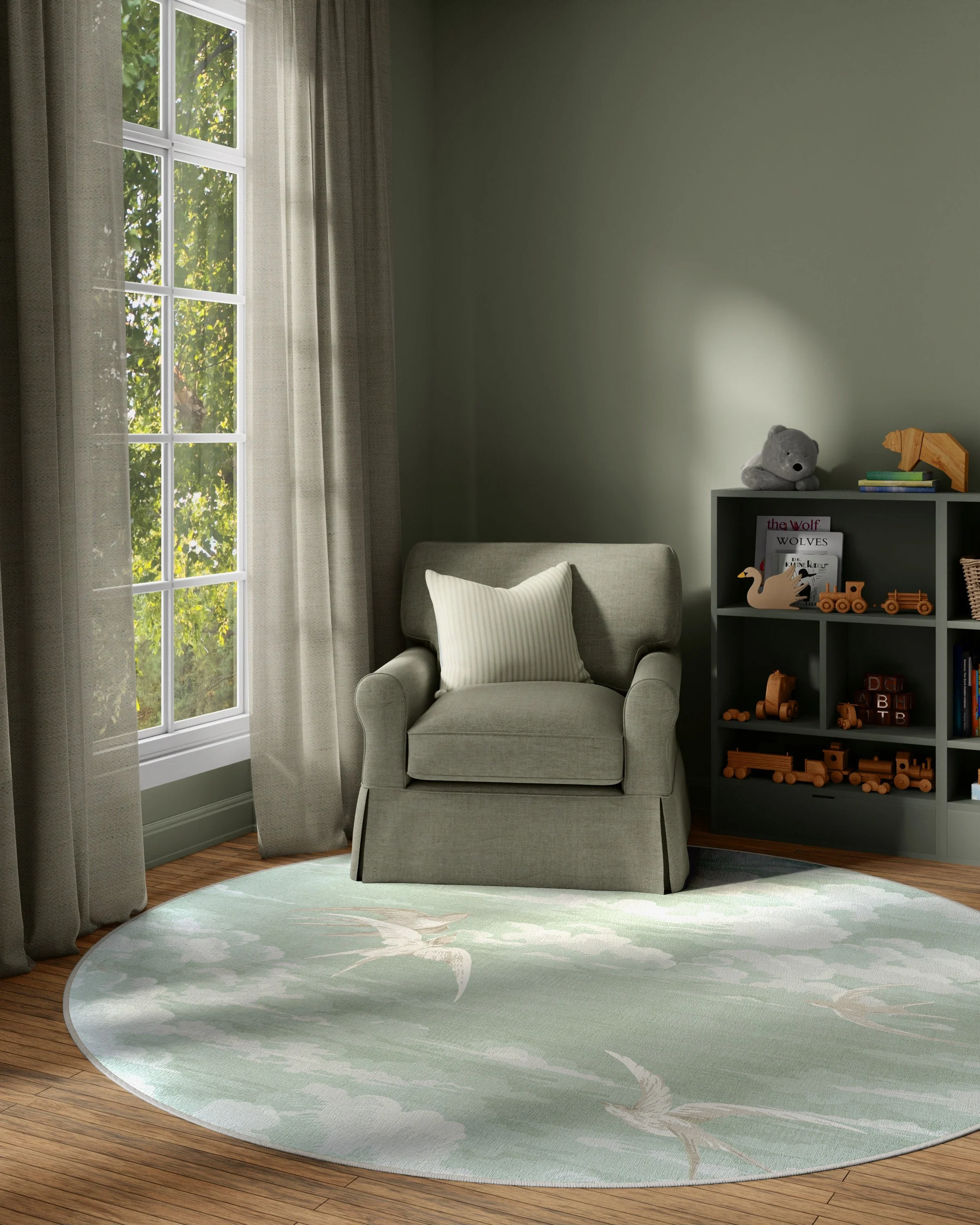 Silvi Clouds Seaspray Flatwoven Rug by Sanderson - Image 7