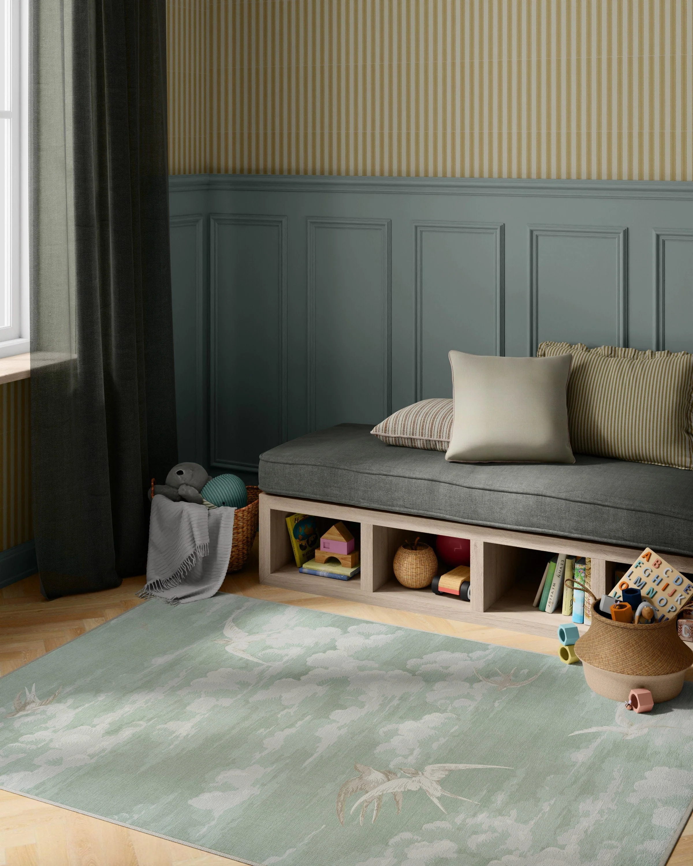 Silvi Clouds Seaspray Rug by Sanderson - Image 16