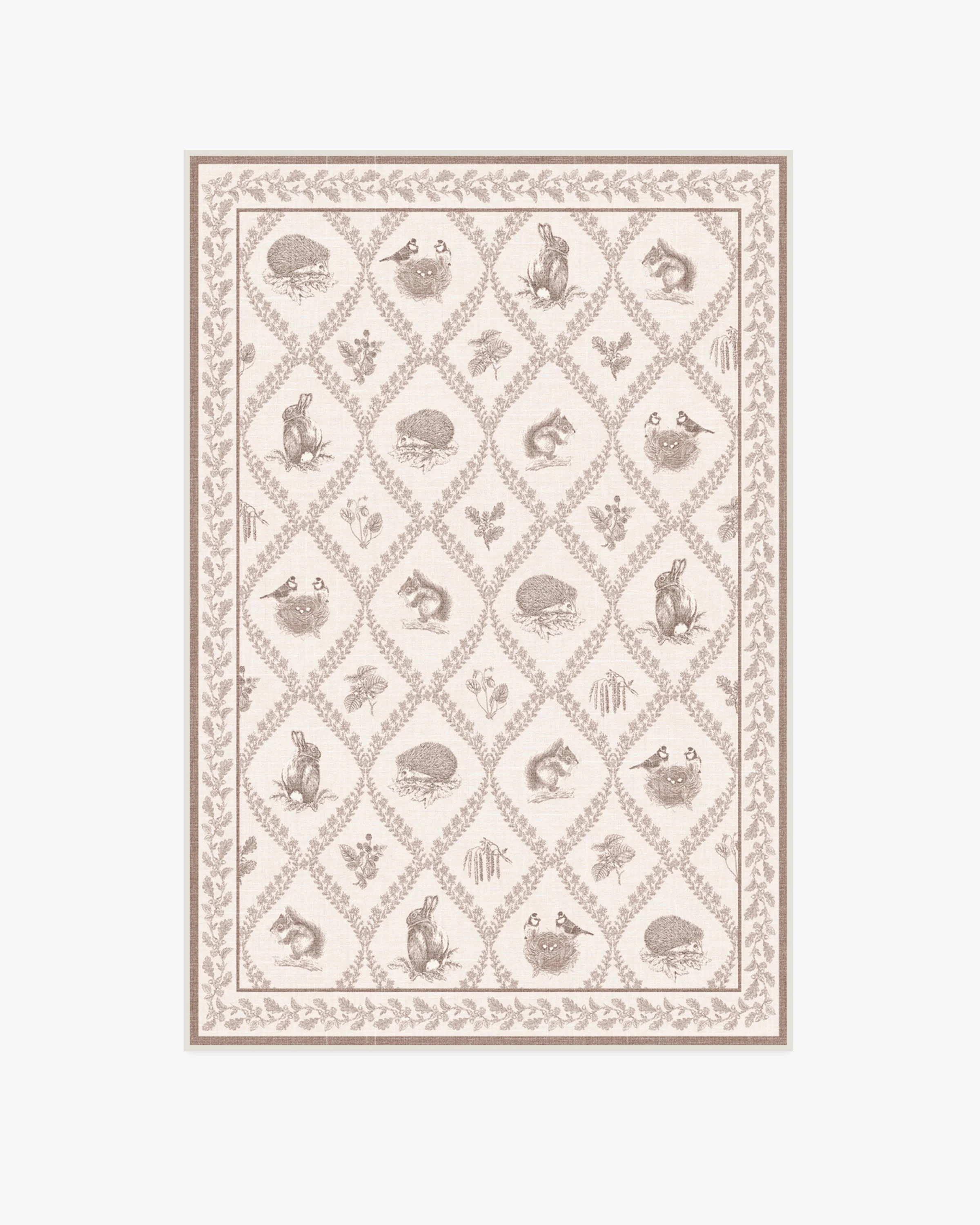 Squirrel & Hedgehog Fawn Flatwoven Rug by Sanderson - Image 14