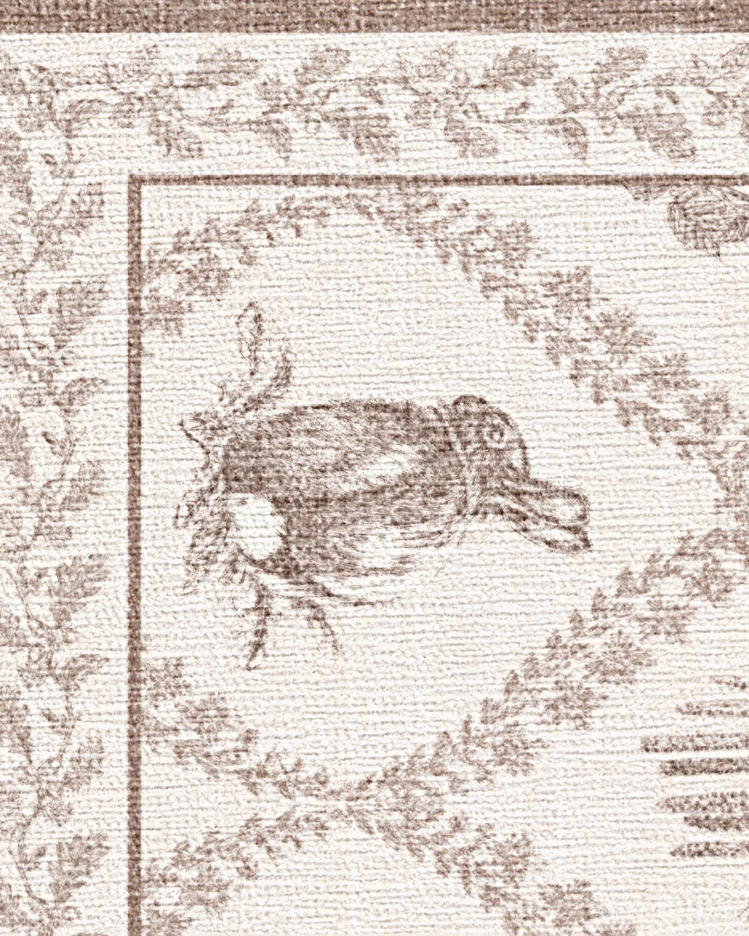 Squirrel & Hedgehog Fawn Flatwoven Rug by Sanderson - Image 2
