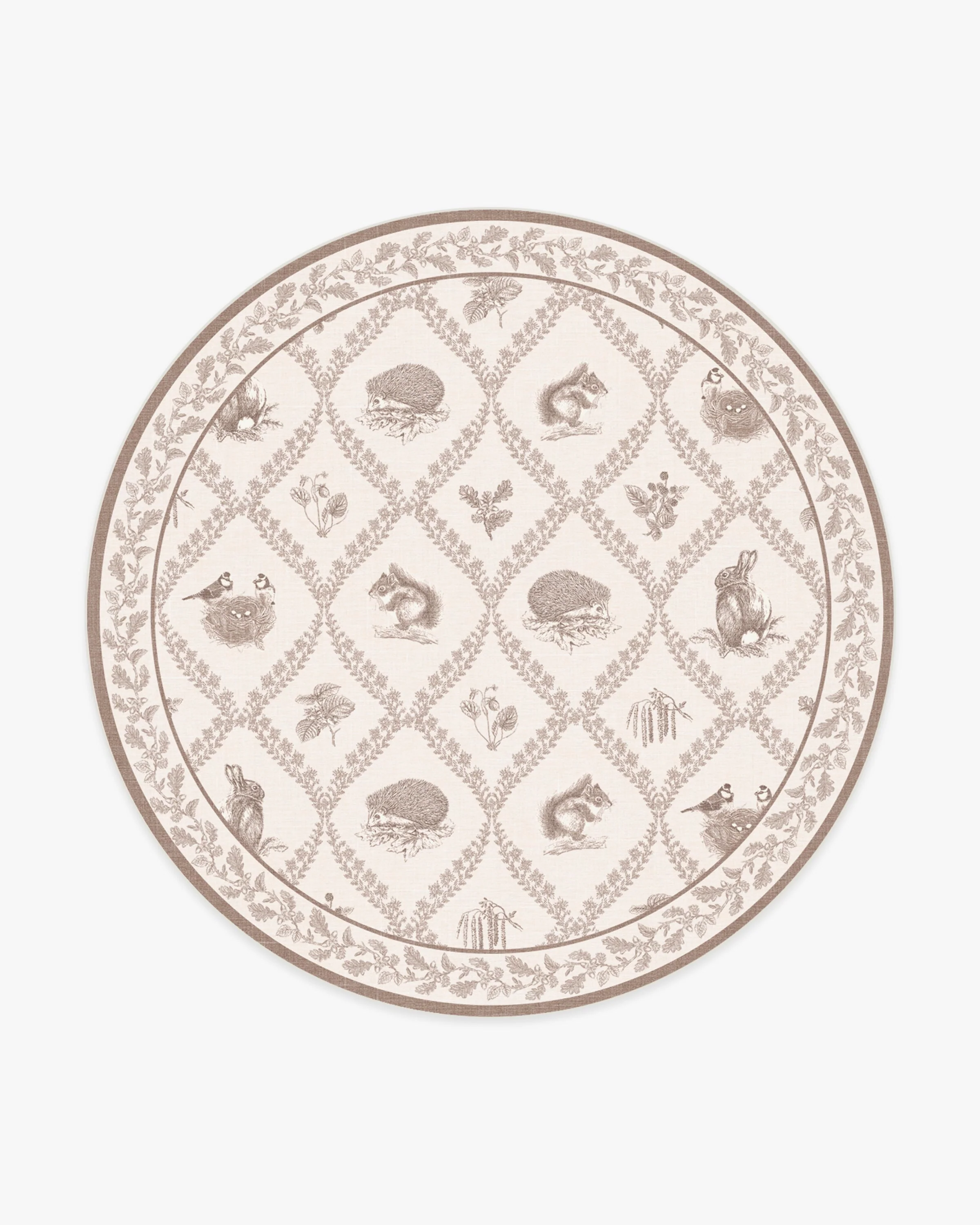 Squirrel & Hedgehog Fawn Flatwoven Rug by Sanderson - Image 20