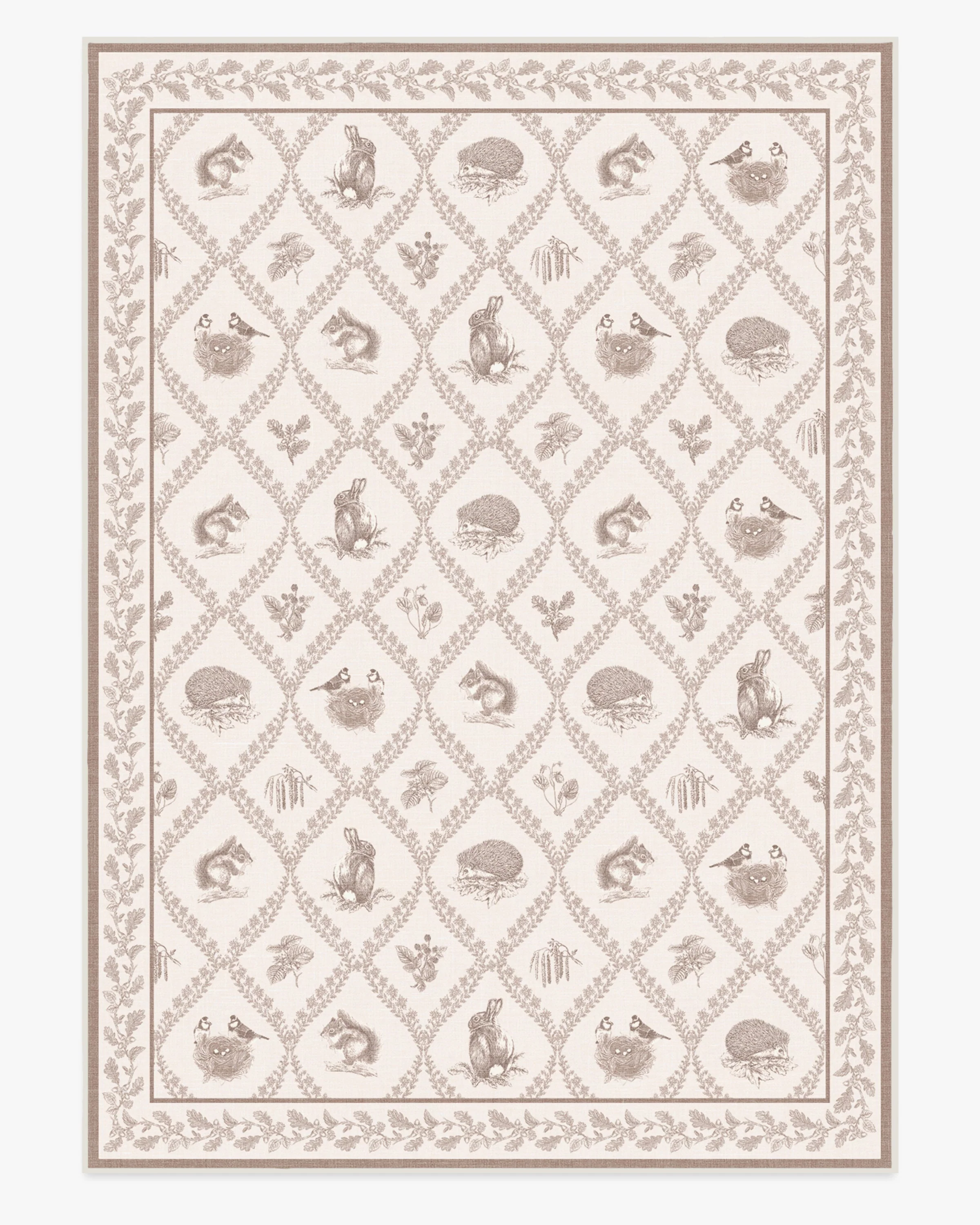 Squirrel & Hedgehog Fawn Rug by Sanderson - Image 11