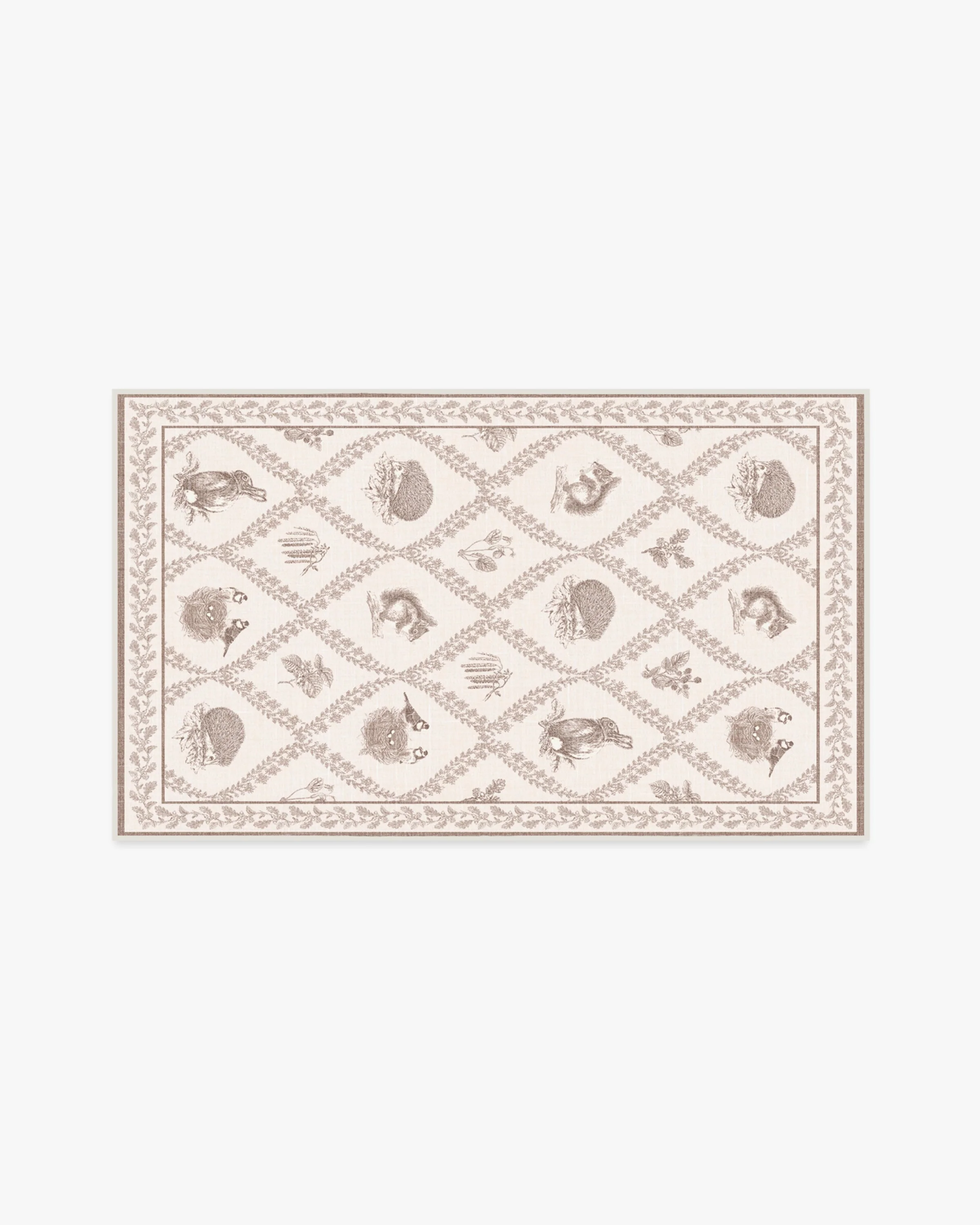 Squirrel & Hedgehog Fawn Rug by Sanderson - Image 6