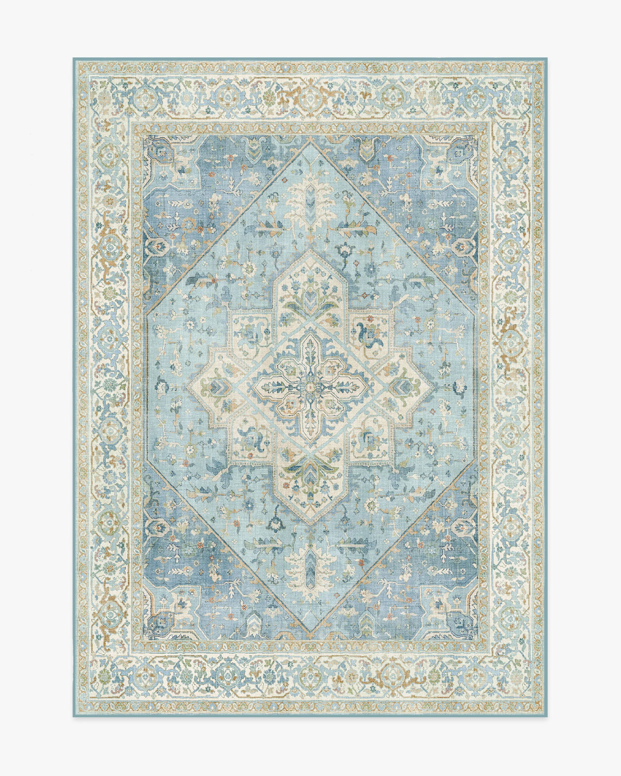 Santiago Blue & Cream Flatwoven Rug