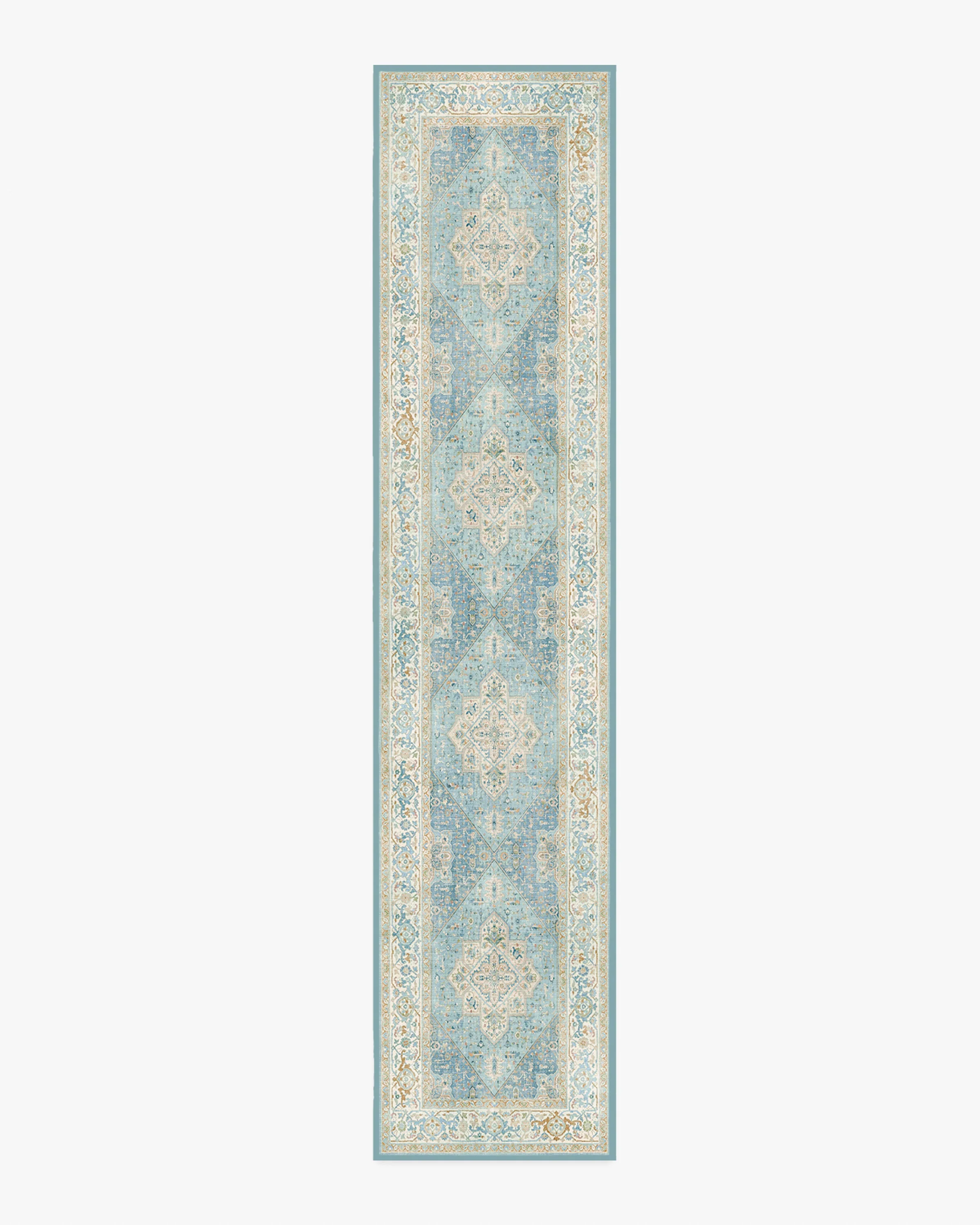 Santiago Blue & Cream Flatwoven Rug - Image 10