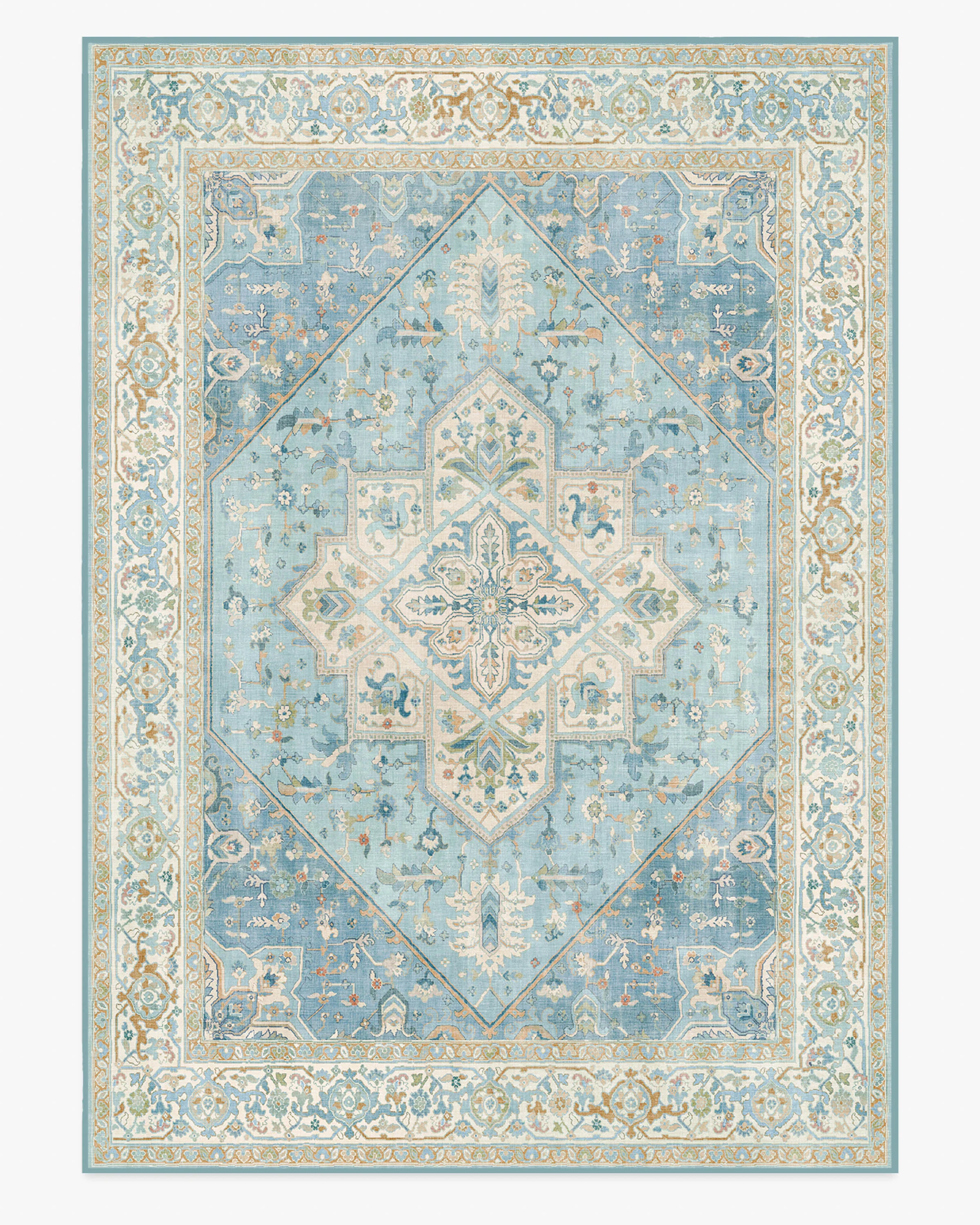 Santiago Blue & Cream Flatwoven Rug - Image 16