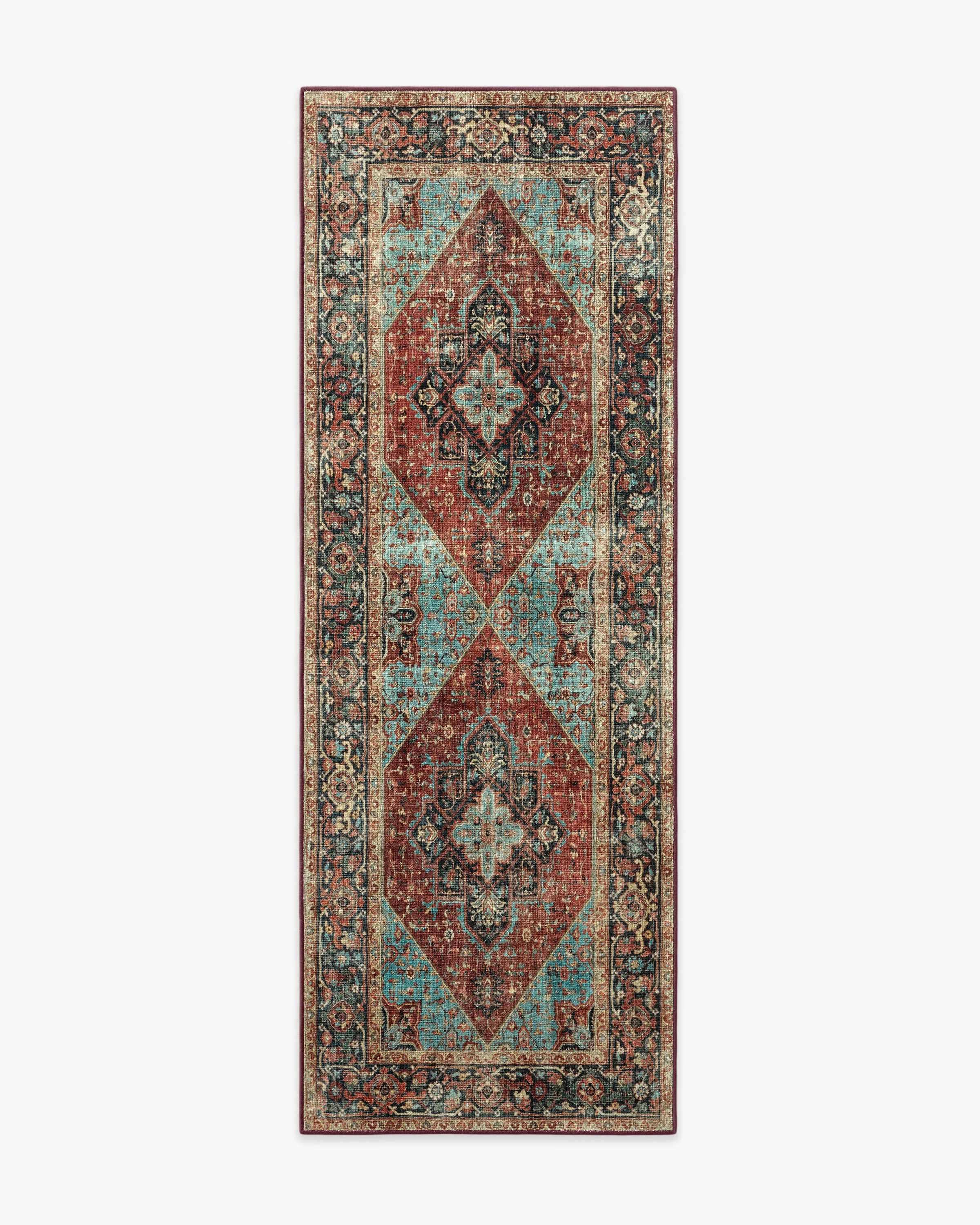 Santiago Crimson & Light Blue Rug - Image 17
