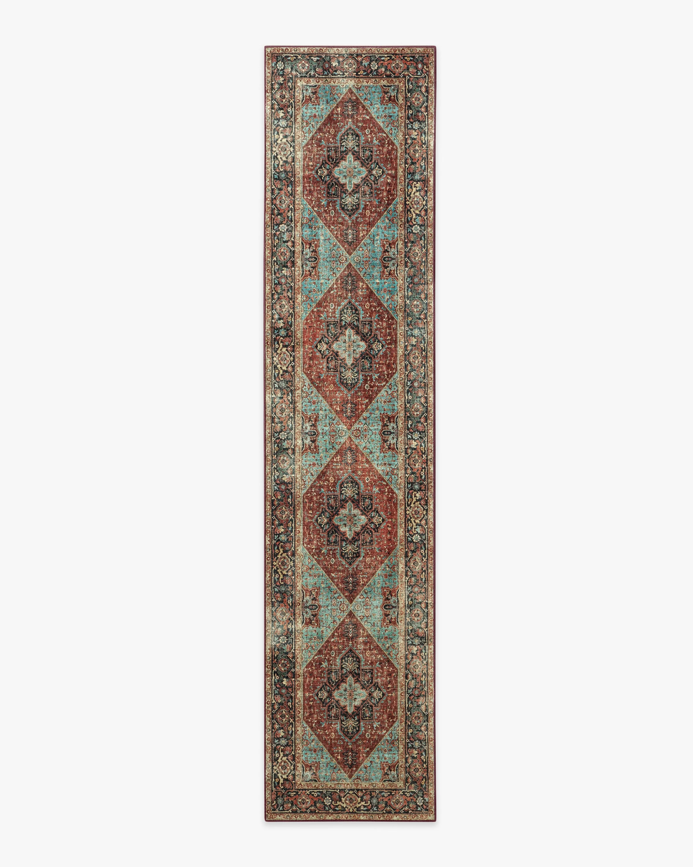 Santiago Crimson & Light Blue Rug - Image 19