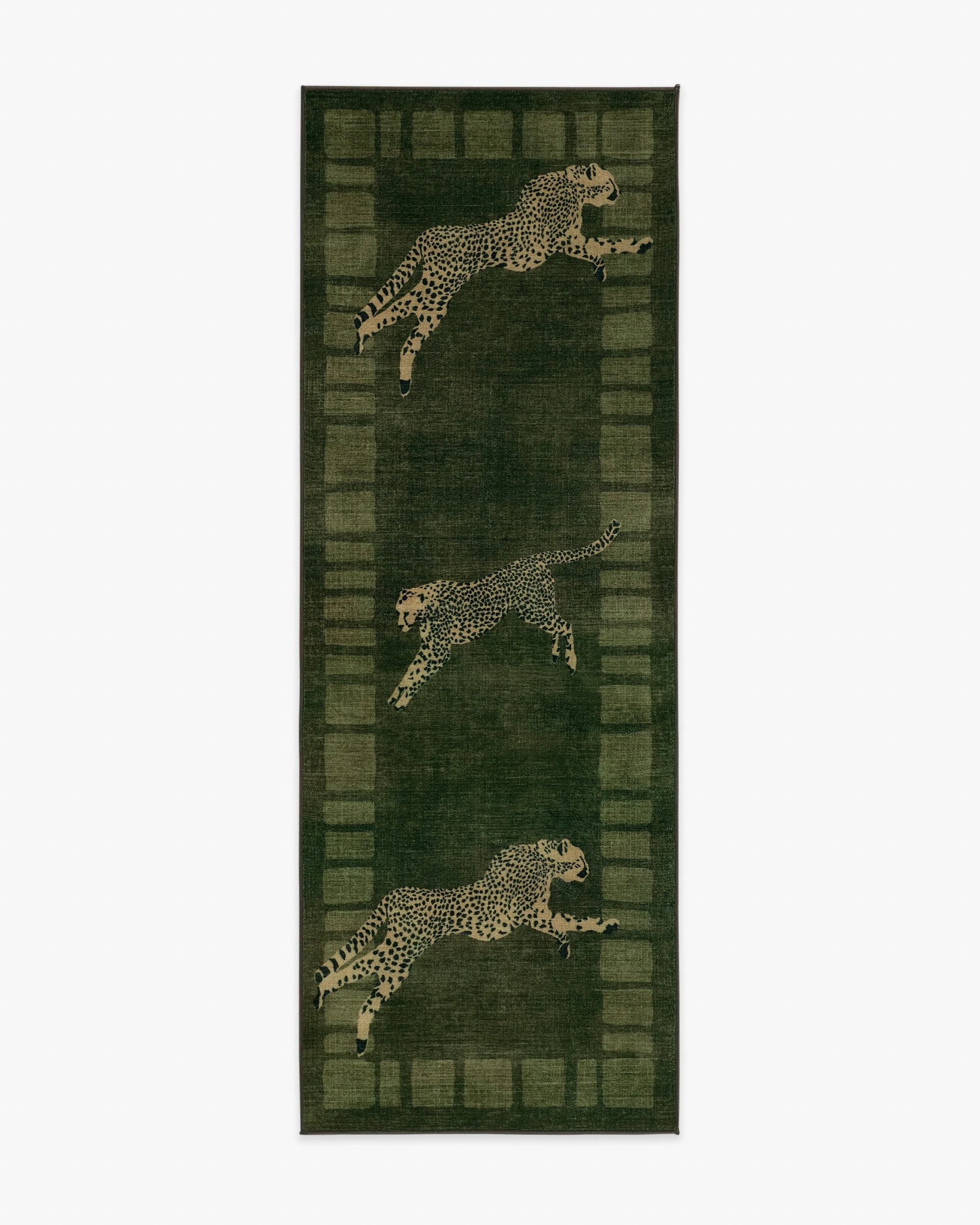 Leaping Cheetah Olive Green Rug by Scalamandré - Image 9