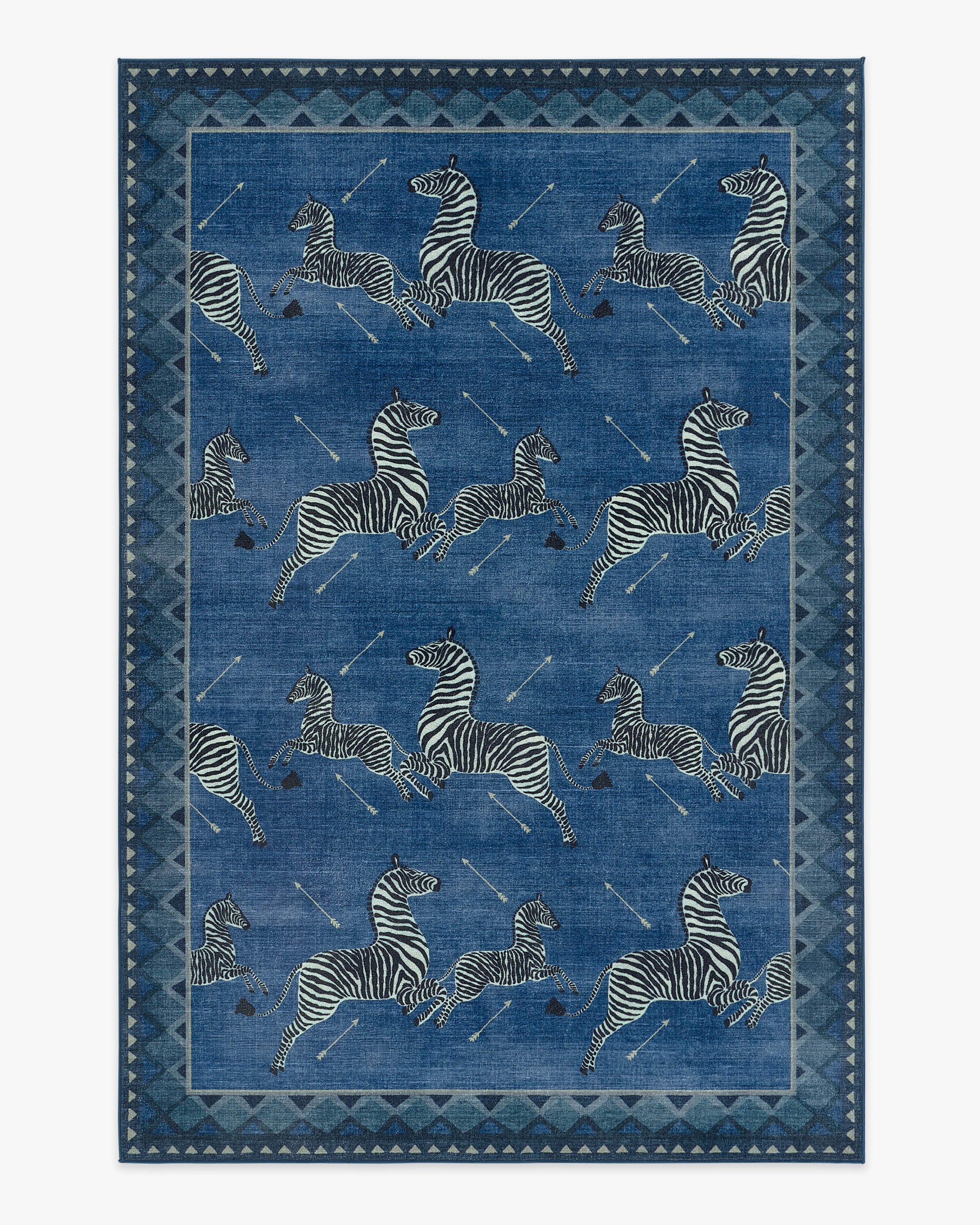 Zebras Blue Rug by Scalamandré