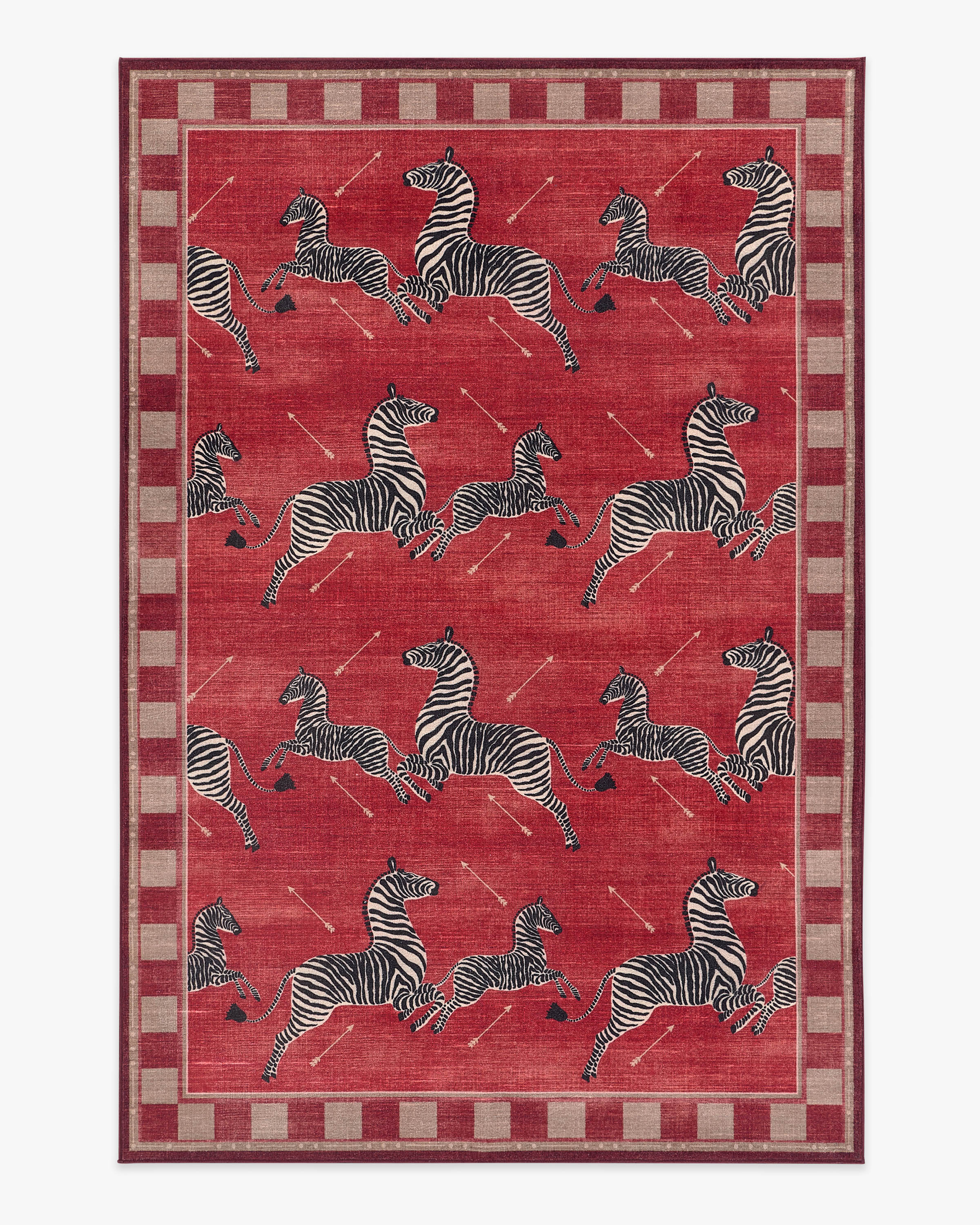 Zebras Red Rug by Scalamandré