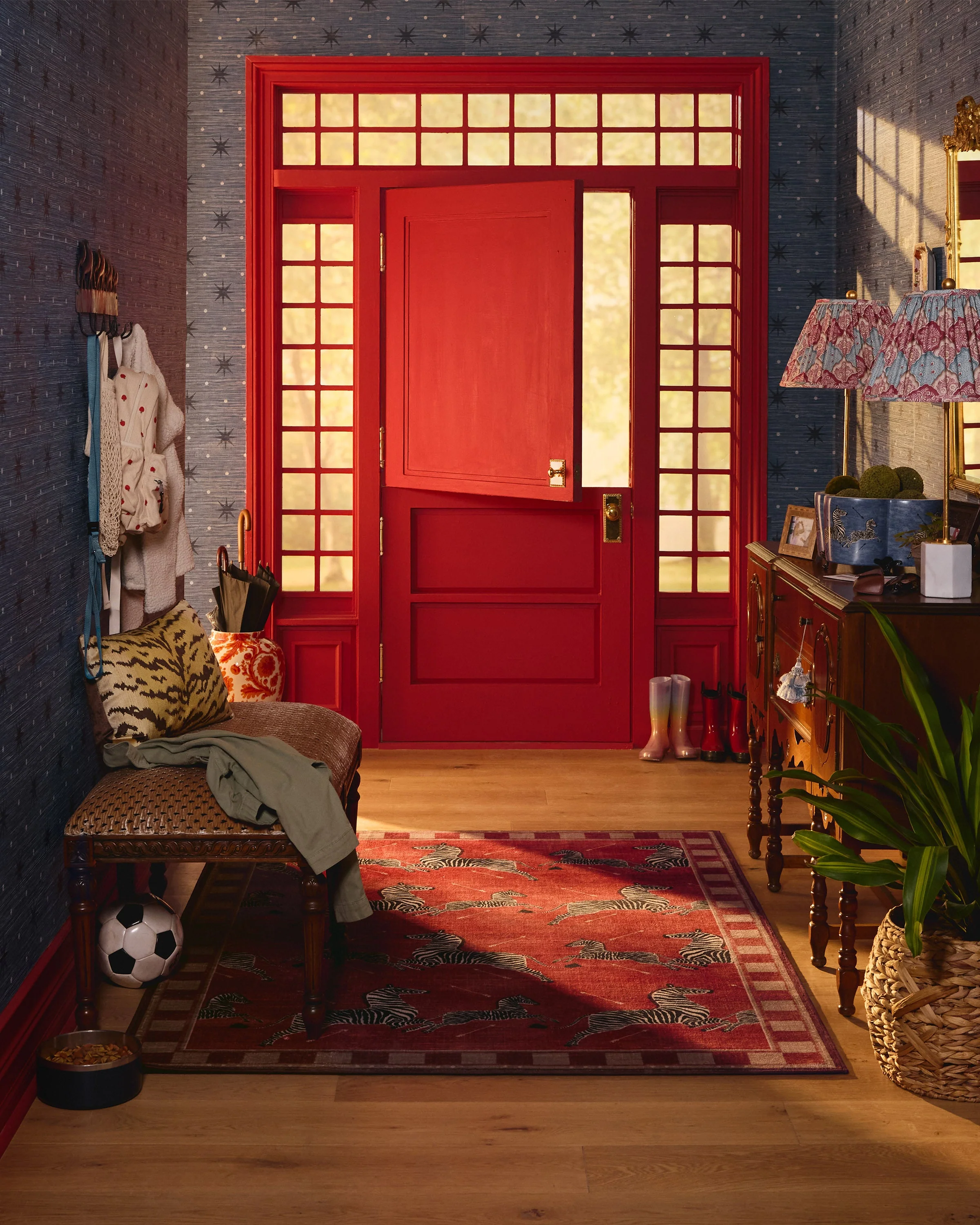 Zebras Red Rug by Scalamandré - Image 4