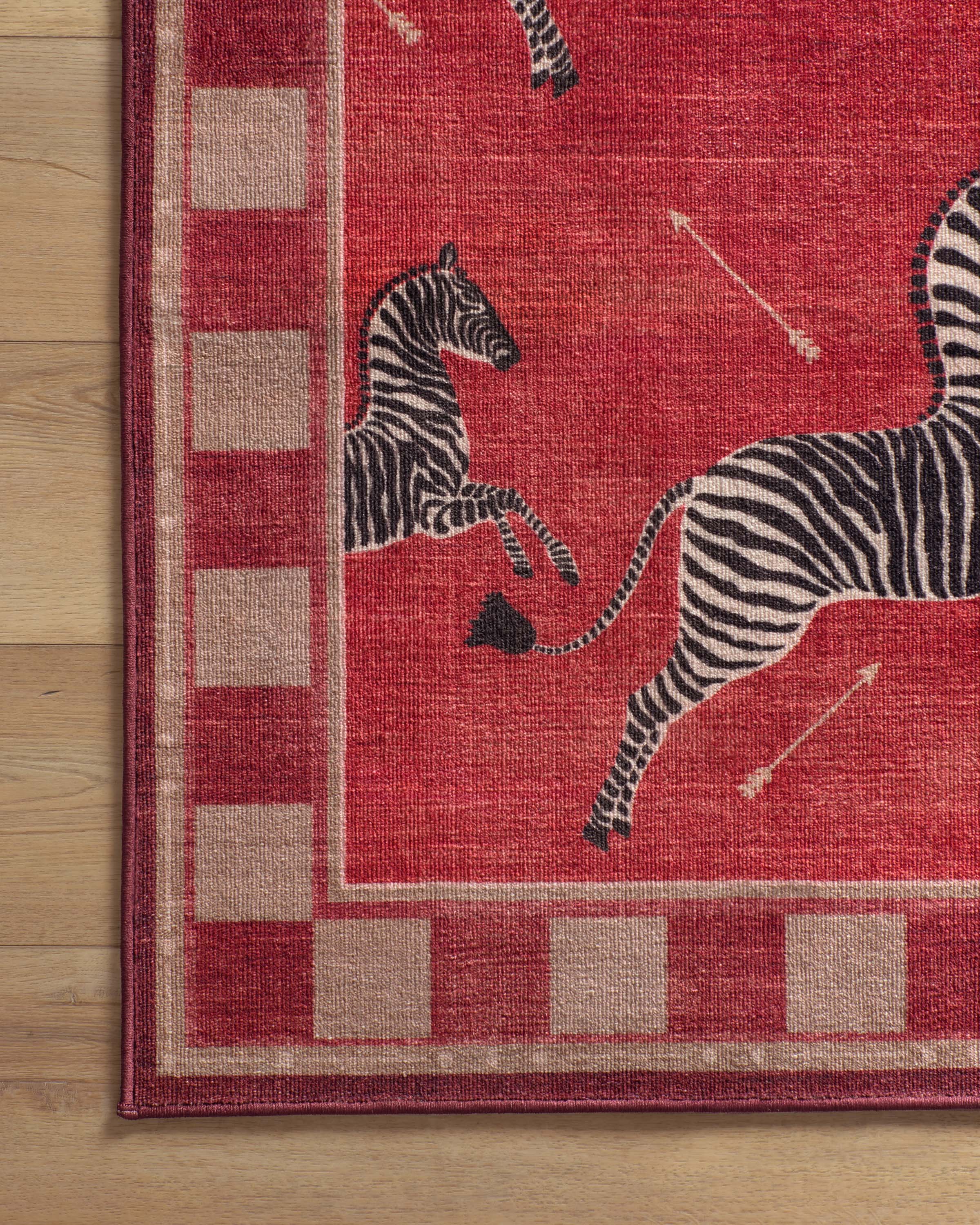 Zebras Red Rug by Scalamandré - Image 6