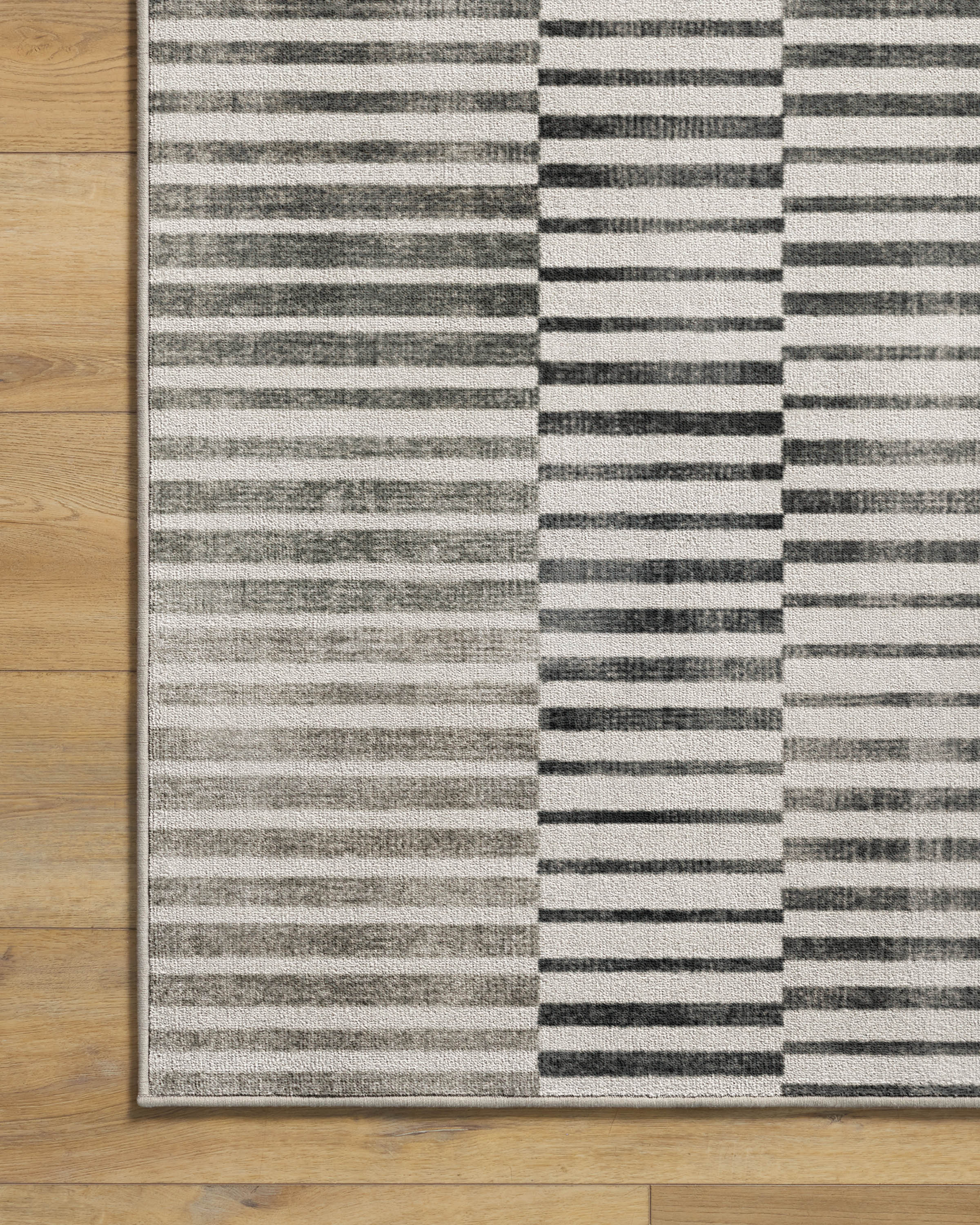 Shadow Stripe Black & Cream Rug - Image 11