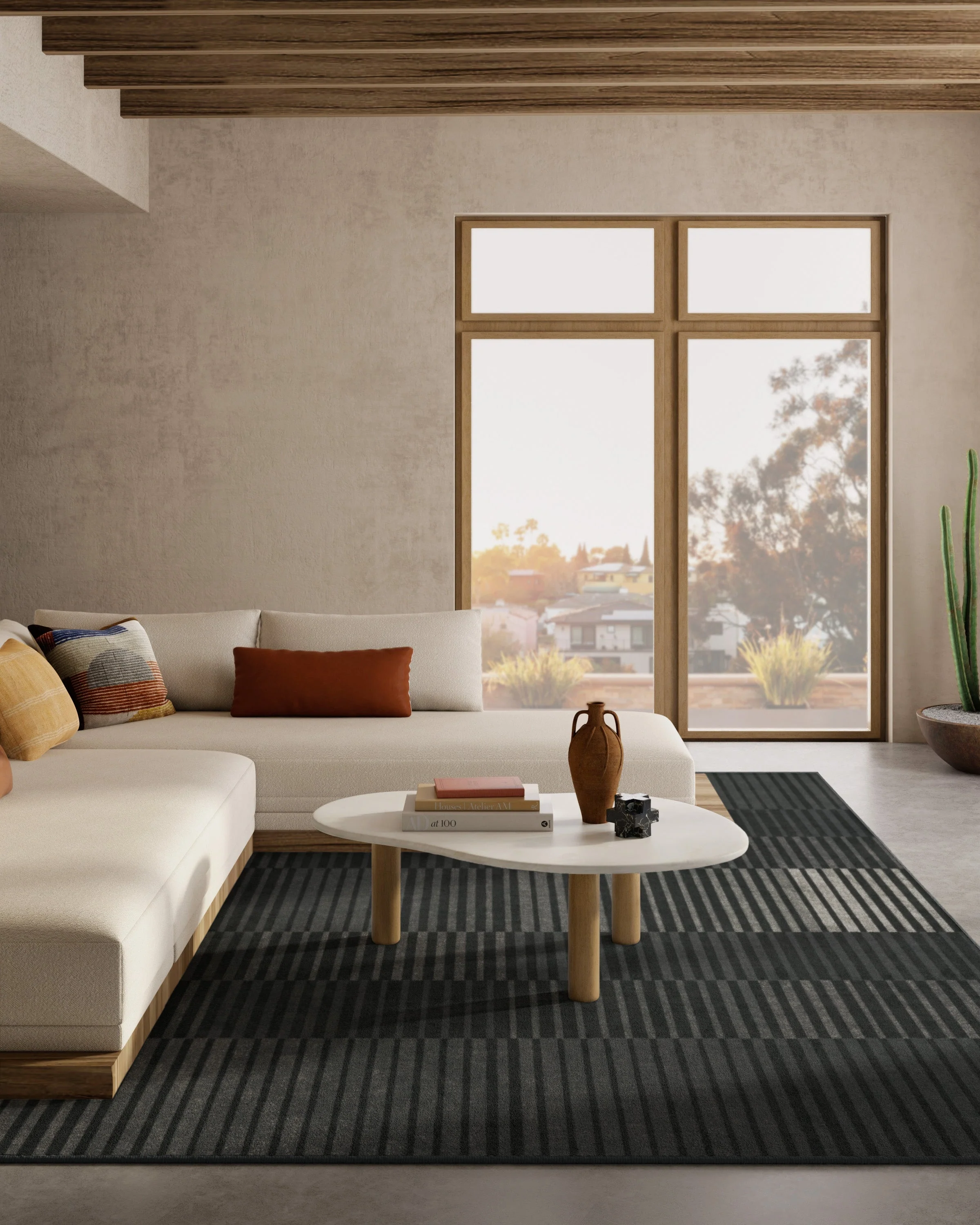 Shadow Stripe Charcoal Flatwoven Rug - Image 11