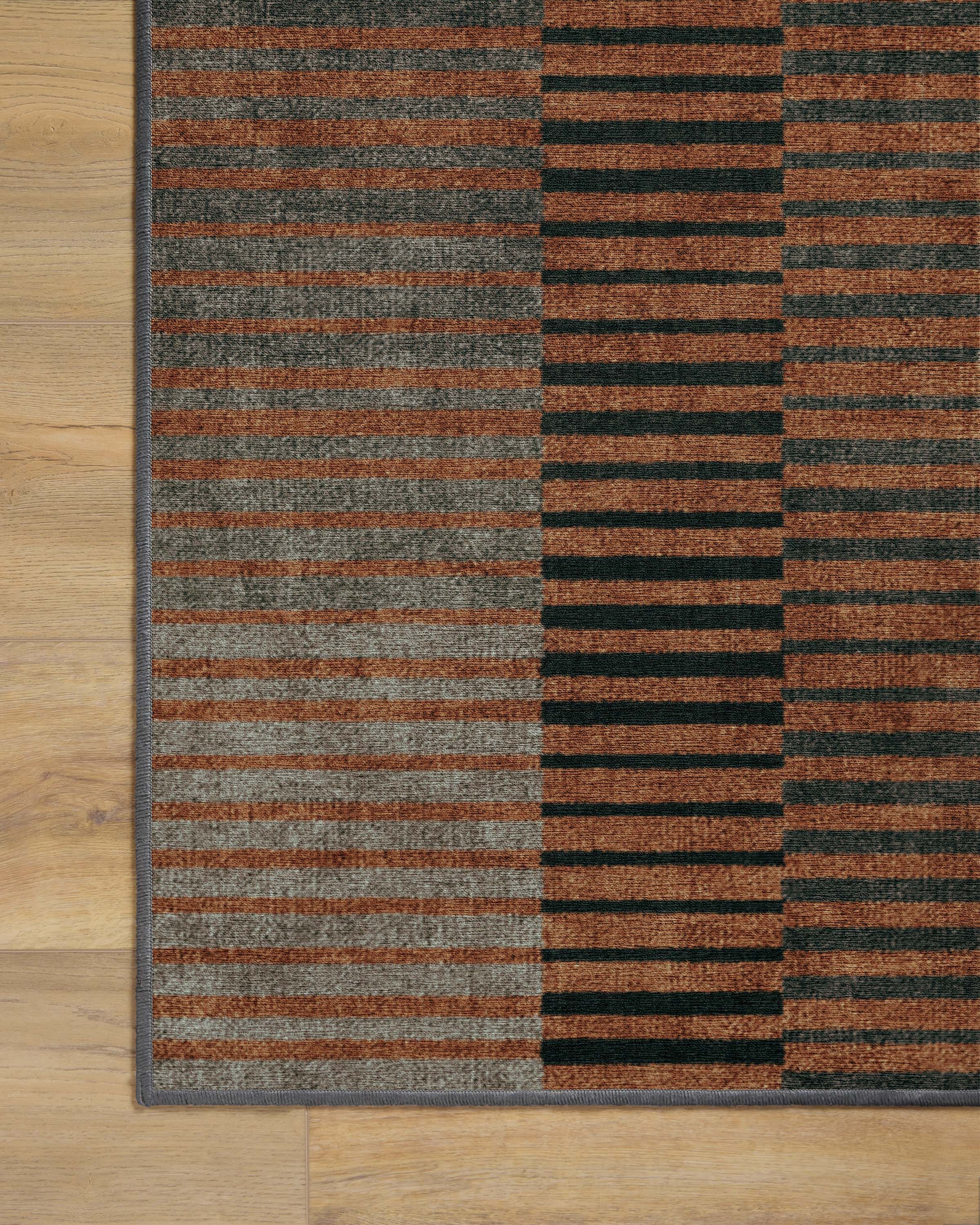 Shadow Stripe Rust Flatwoven Rug - Image 14