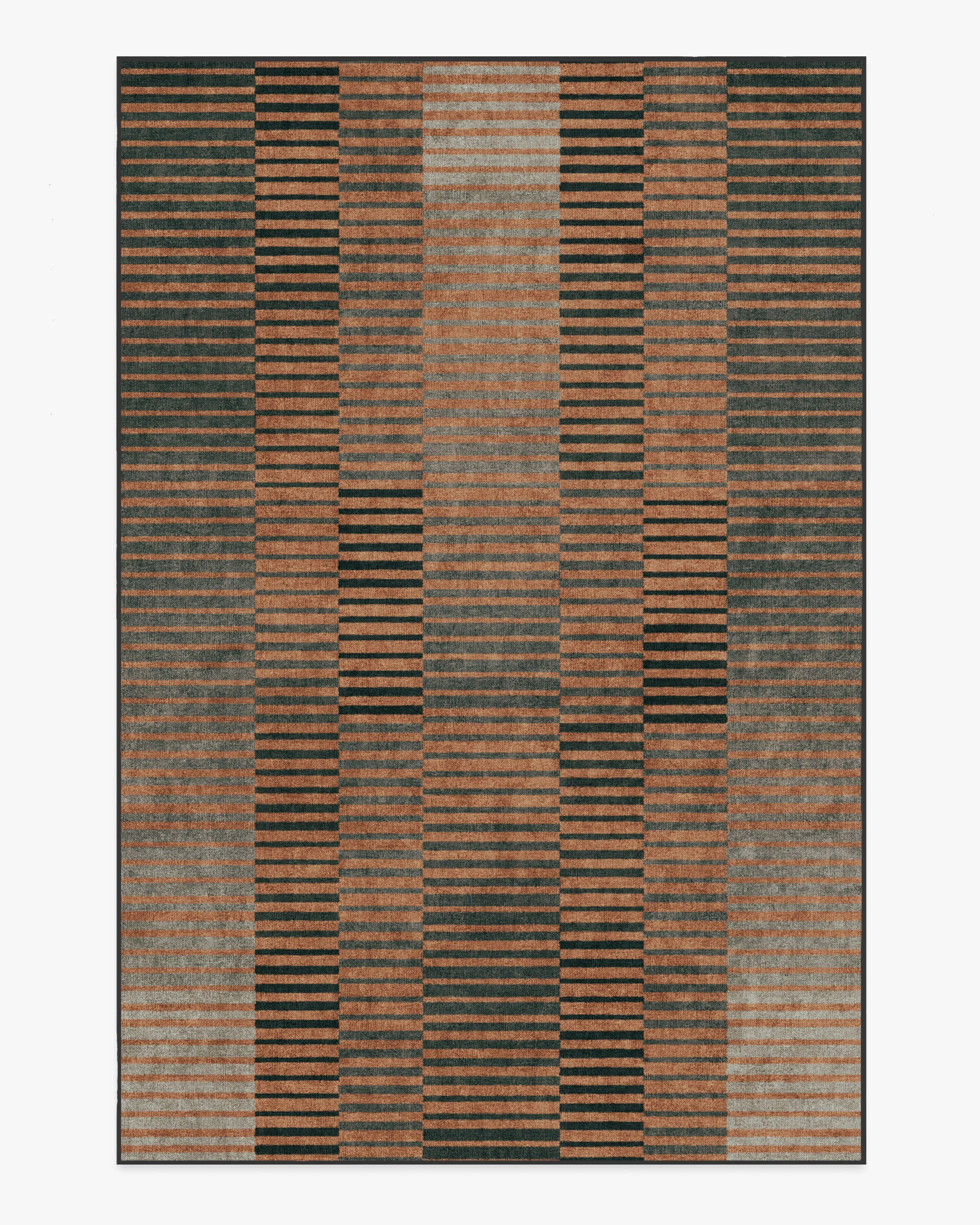 Shadow Stripe Rust Flatwoven Rug - Image 5