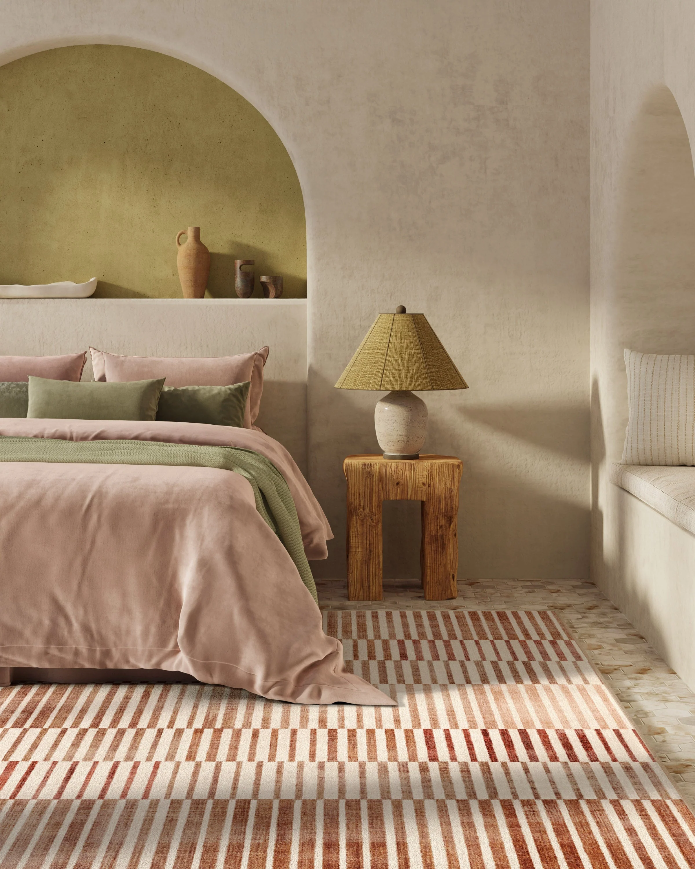 Shadow Stripe Terracotta Flatwoven Rug - Image 10